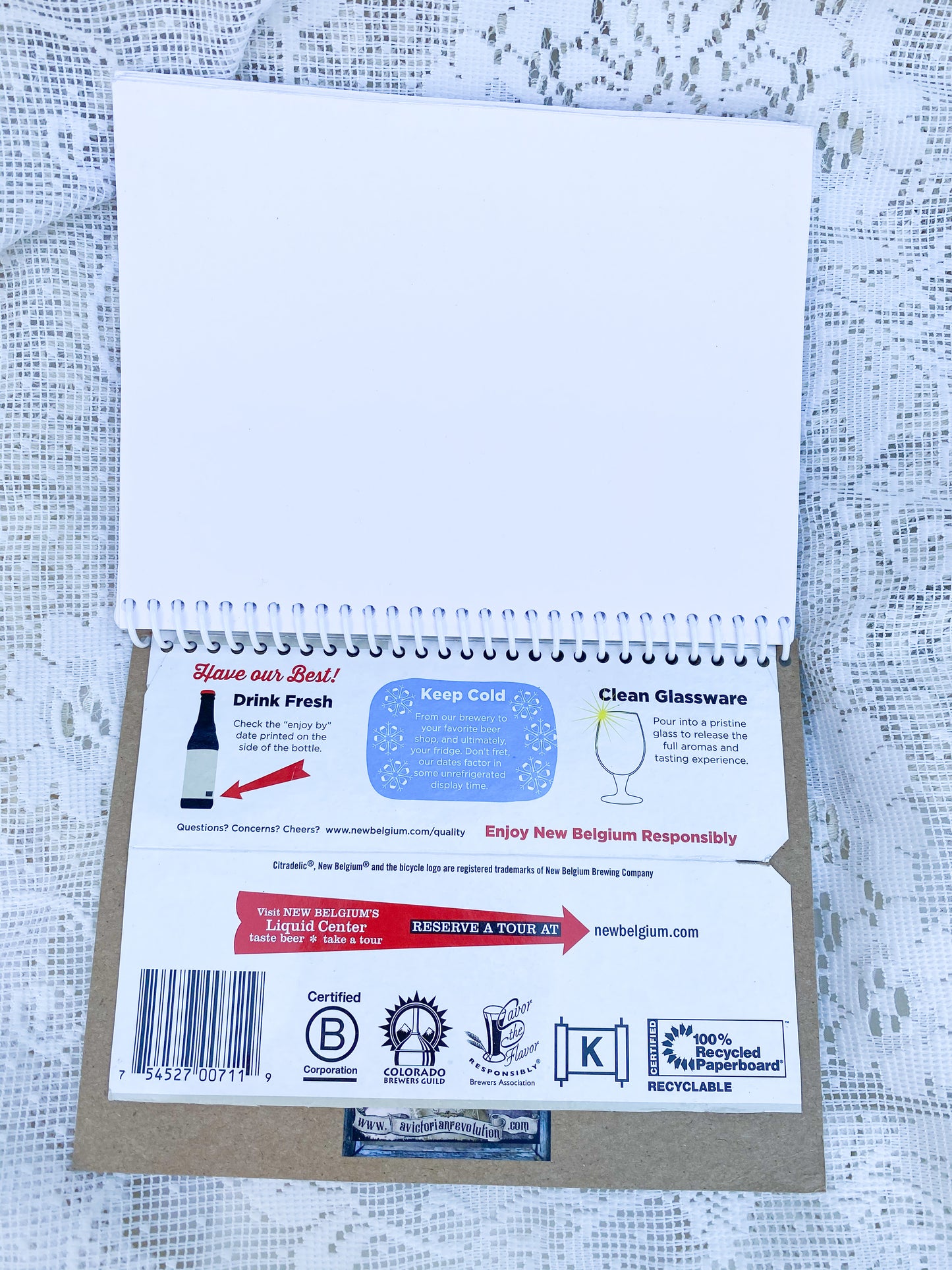 New Belgium Citradelic Recycled Beer Carton Notebook