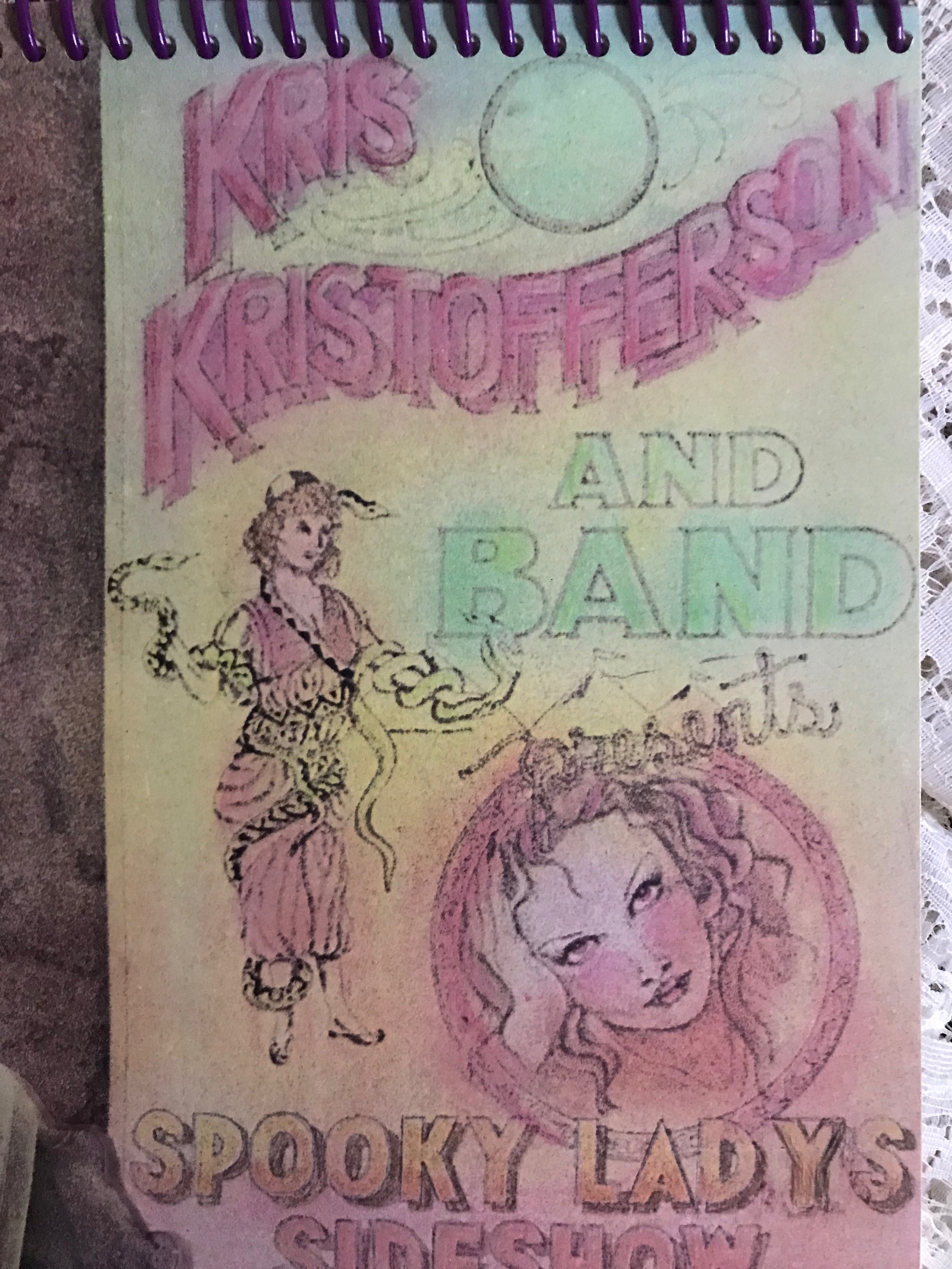 Kris Kristofferson Spooky Lady's Sideshow Album Cover Notebook