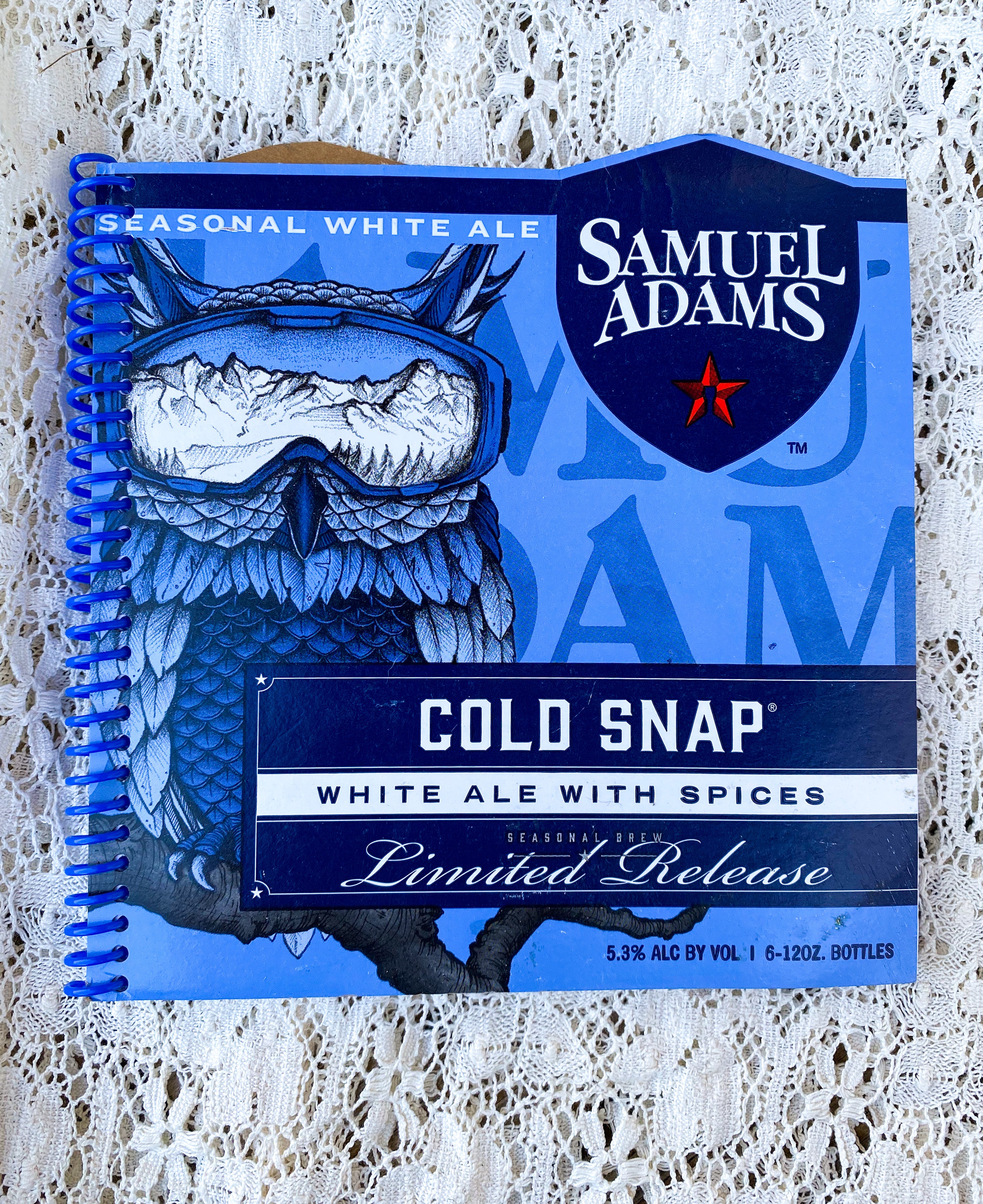 Samuel Adams Cold Snap Recycled Beer Carton Notebook