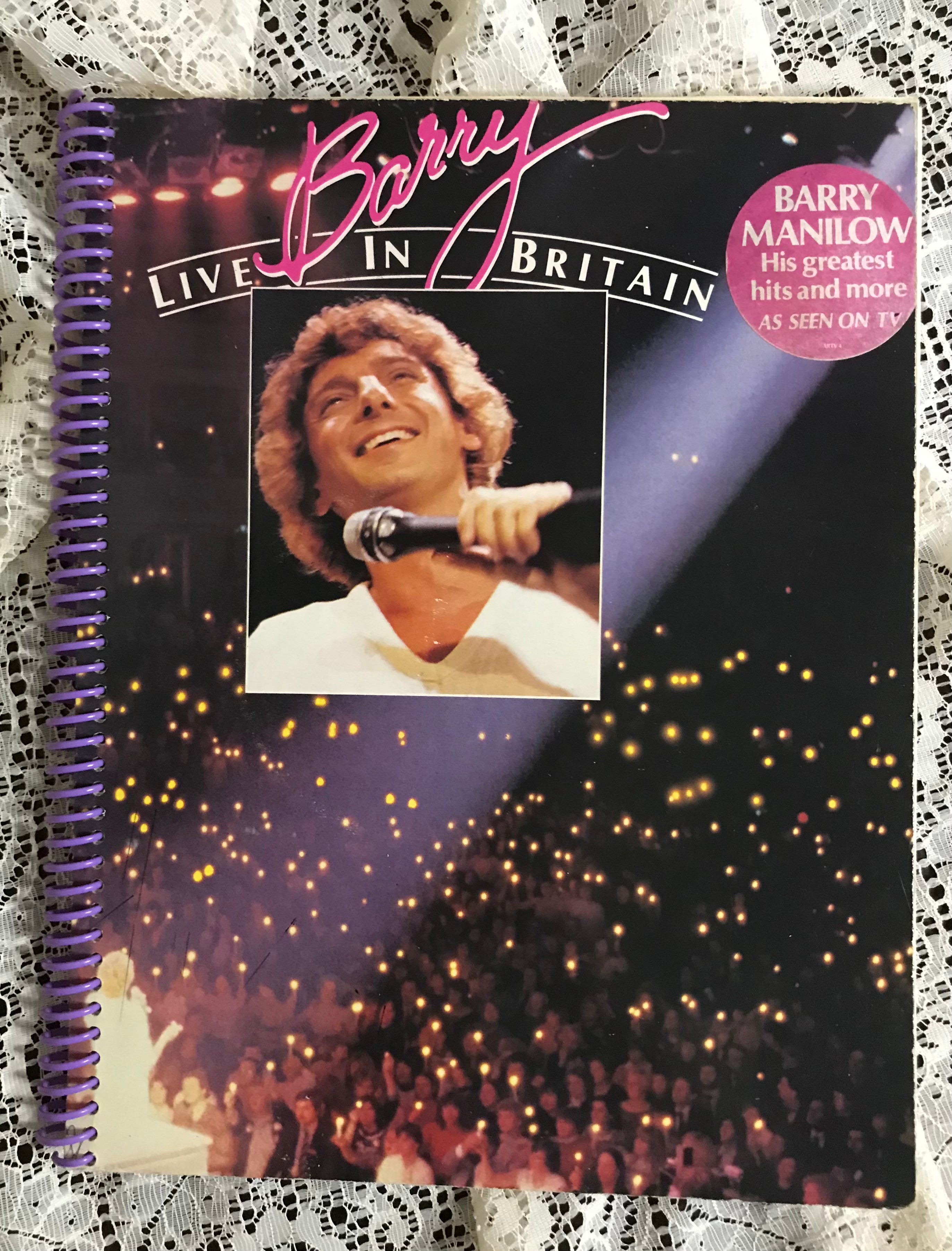 Barry Manilow Live In Britain Album Cover Notebook