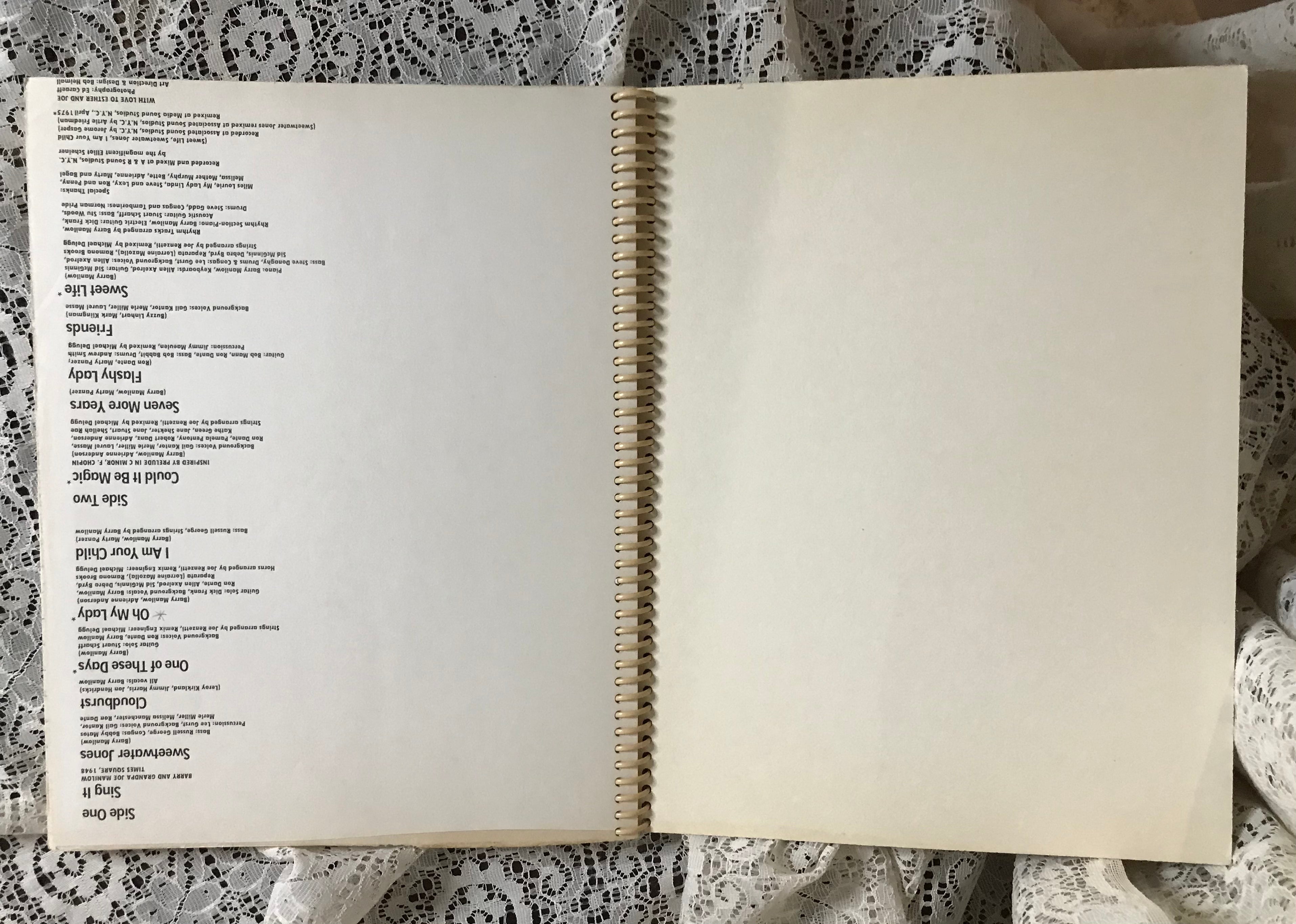 Barry Manilow Album Cover Notebook