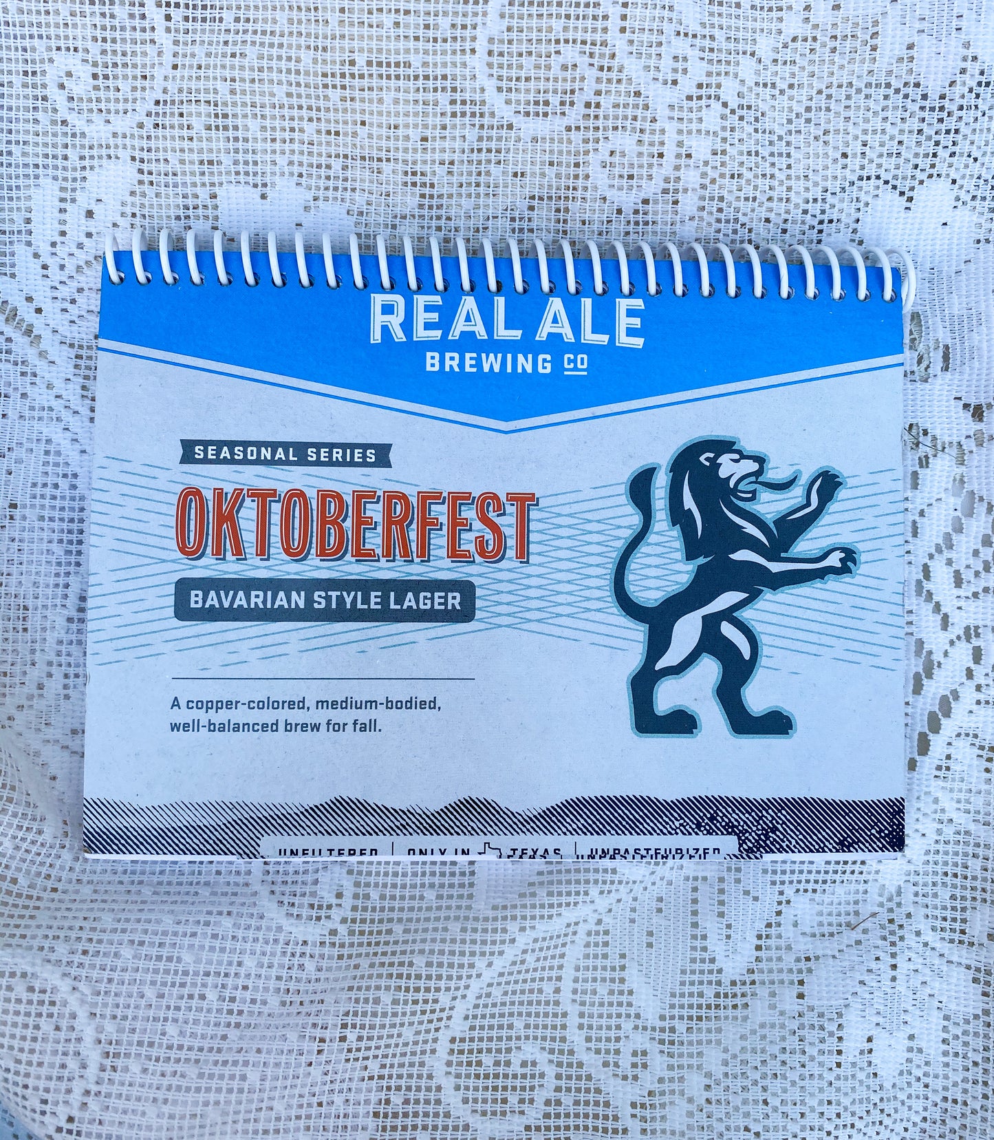 Real Ale Brewing Co. Oktoberfest Recycled Beer Carton Notebook