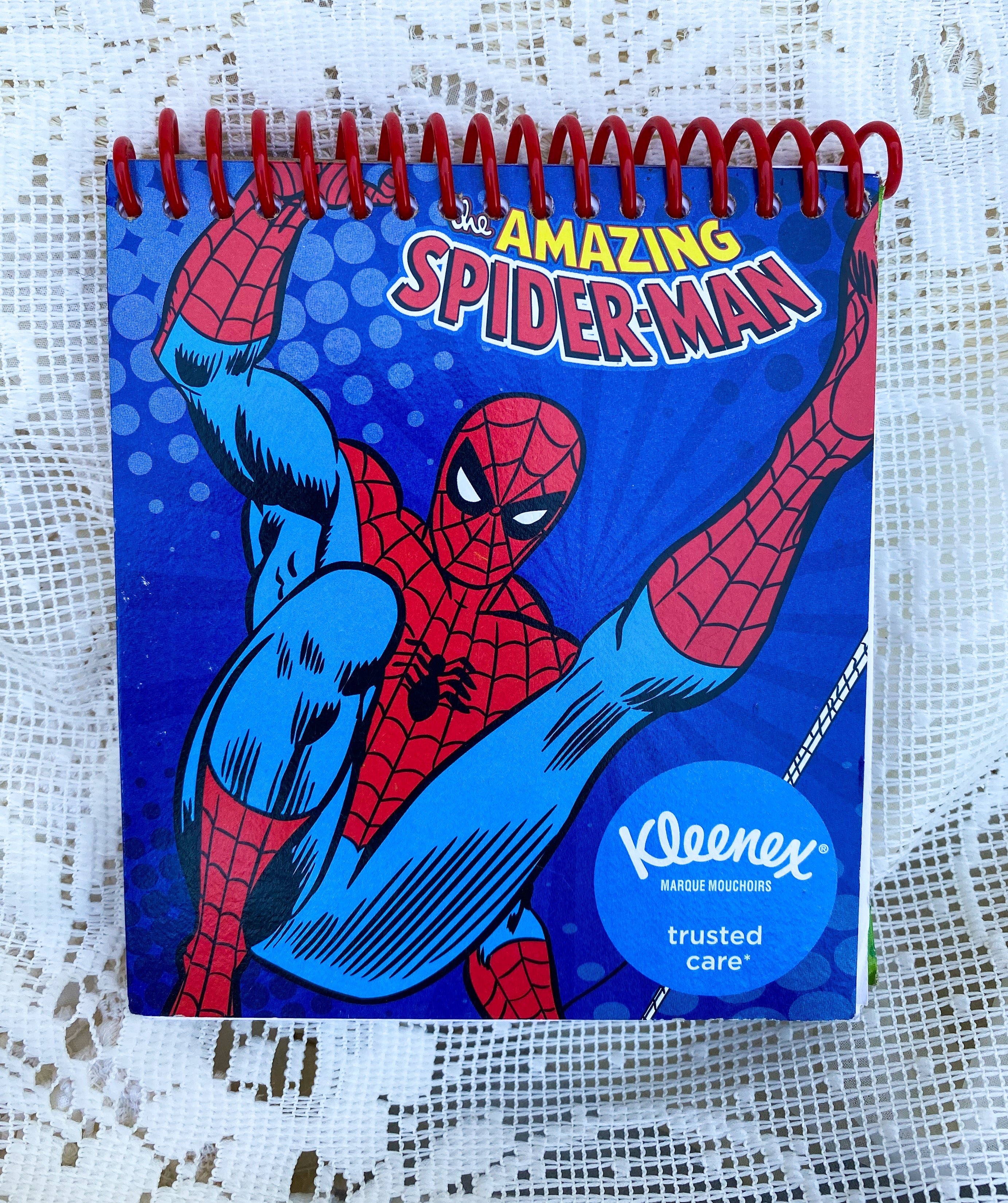 Marvel Comics - Spider Man and Captain America Recycled Kleenex Box Notebook
