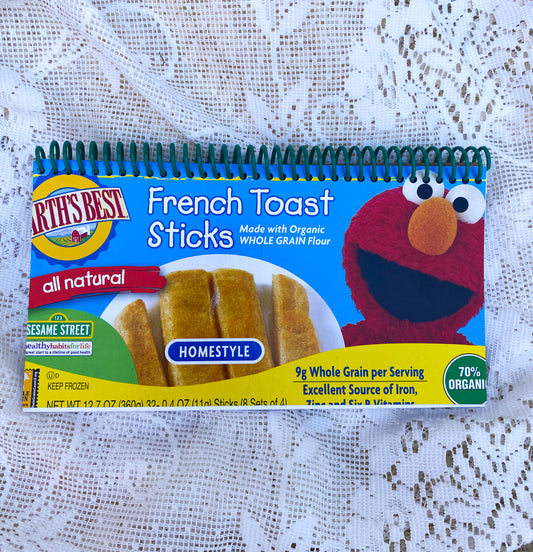 Elmo French Toast Sticks Upcycled Spiral Notebook
