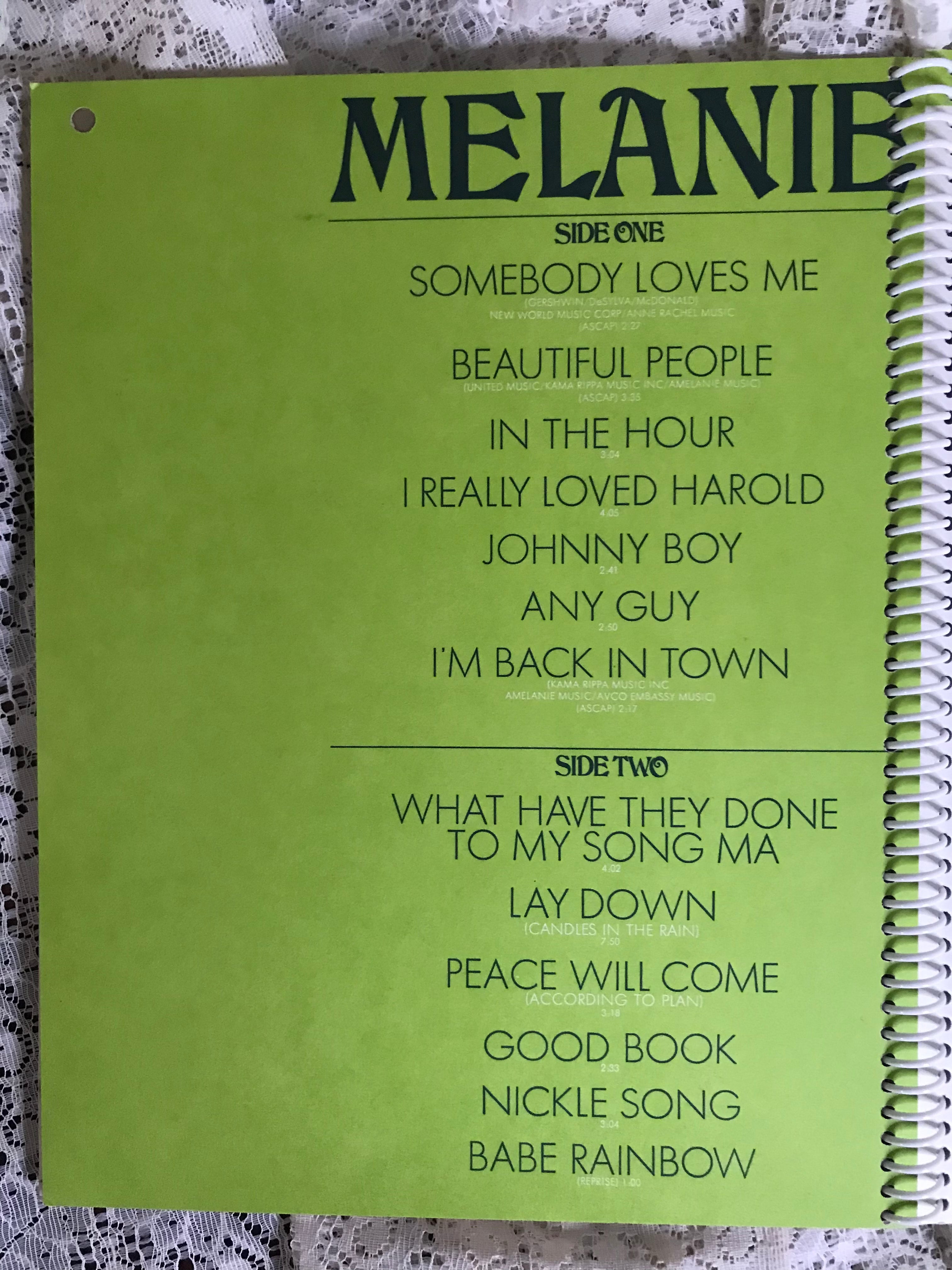 Melanie Album Cover Notebook