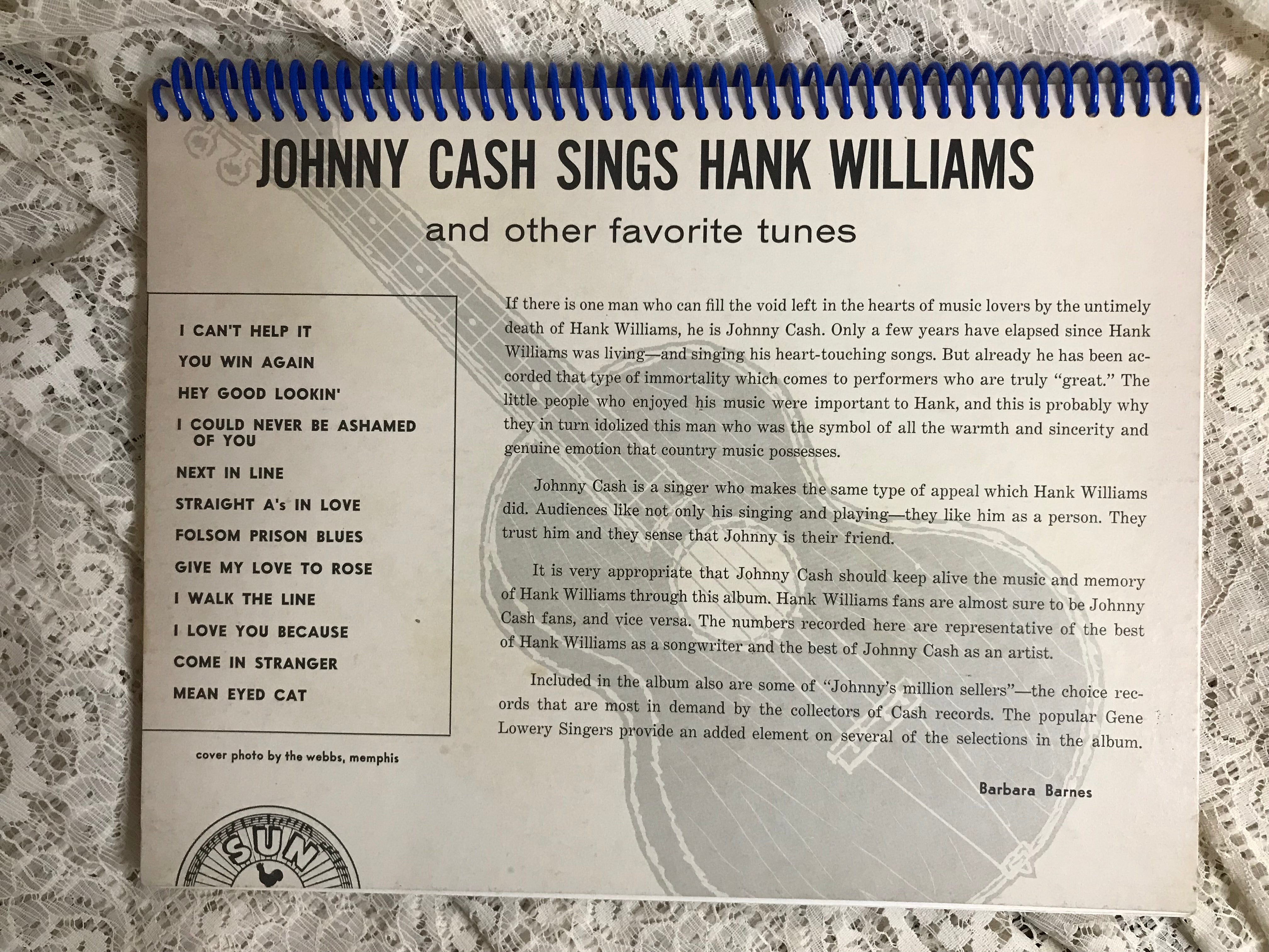 Johnny Cash Album Cover Notebook