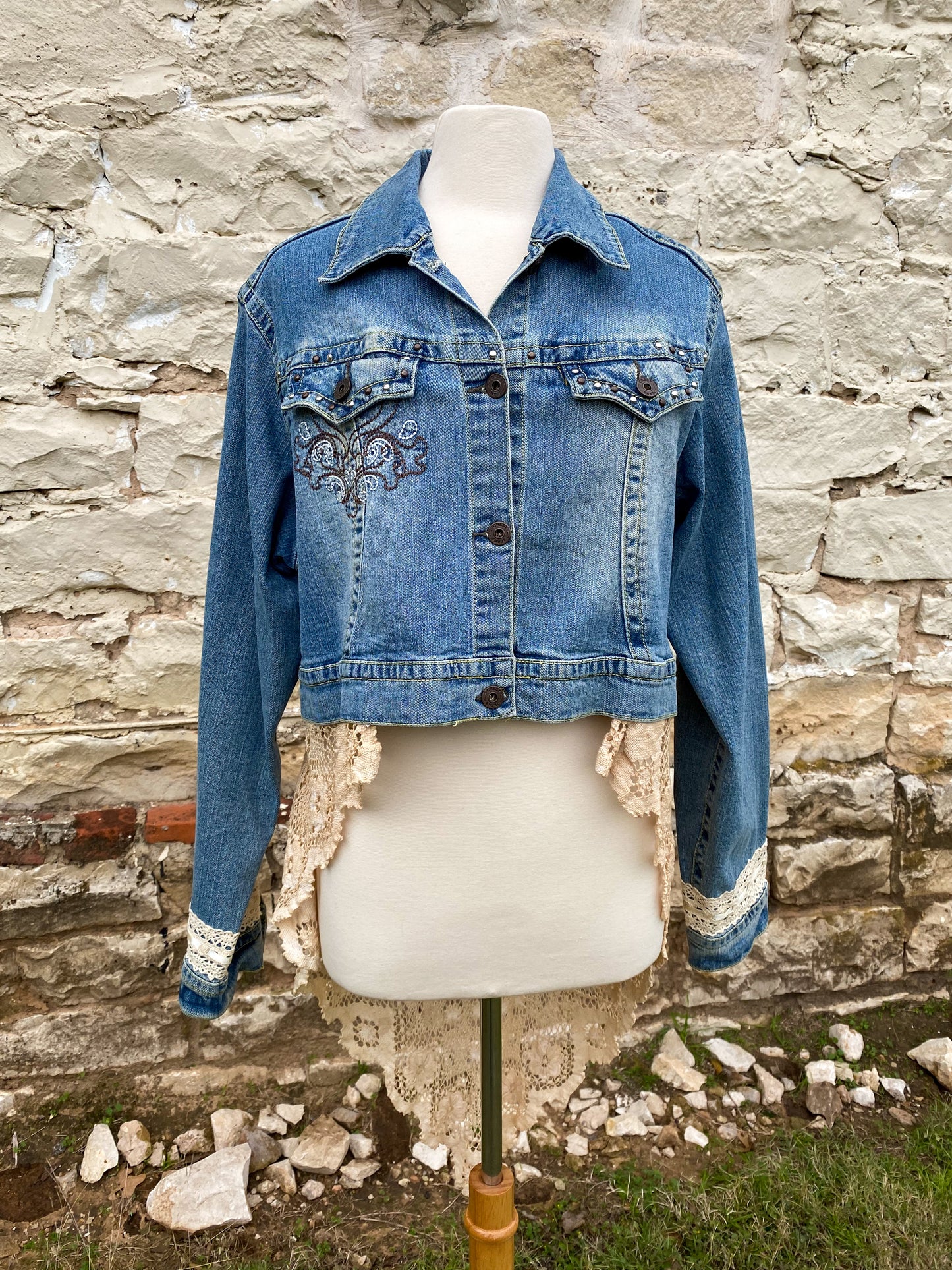 Western Denim with Long Vintage Skirt -XXL