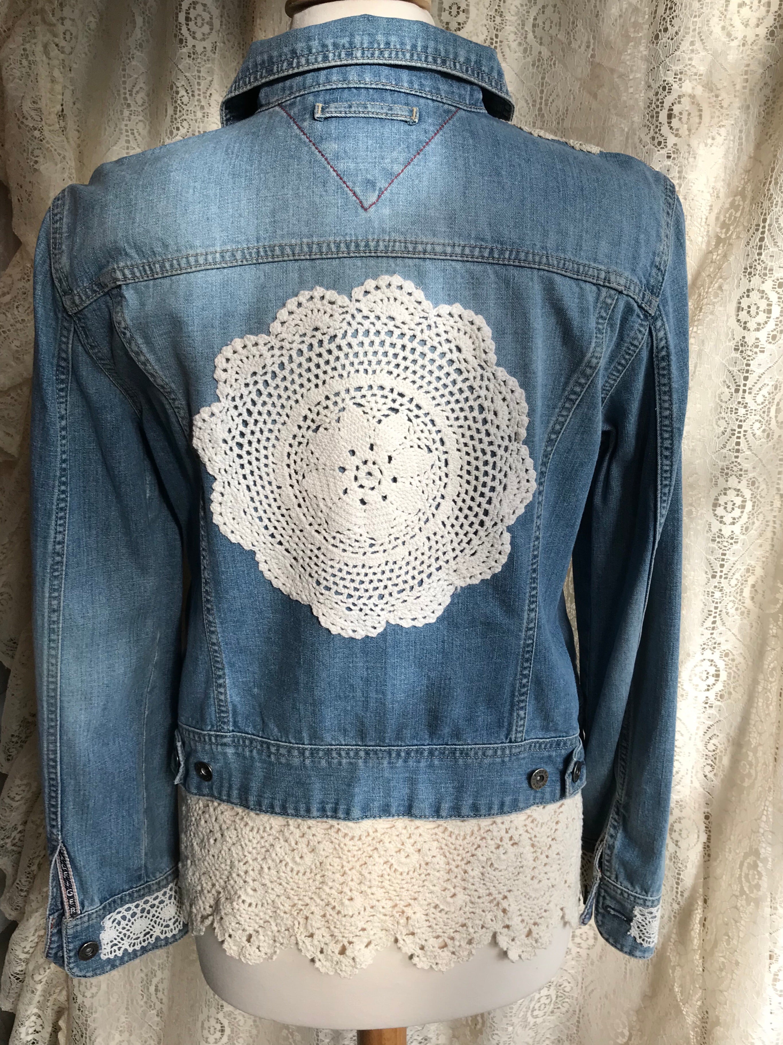 Ladies Starburst Denim Jacket -LARGE