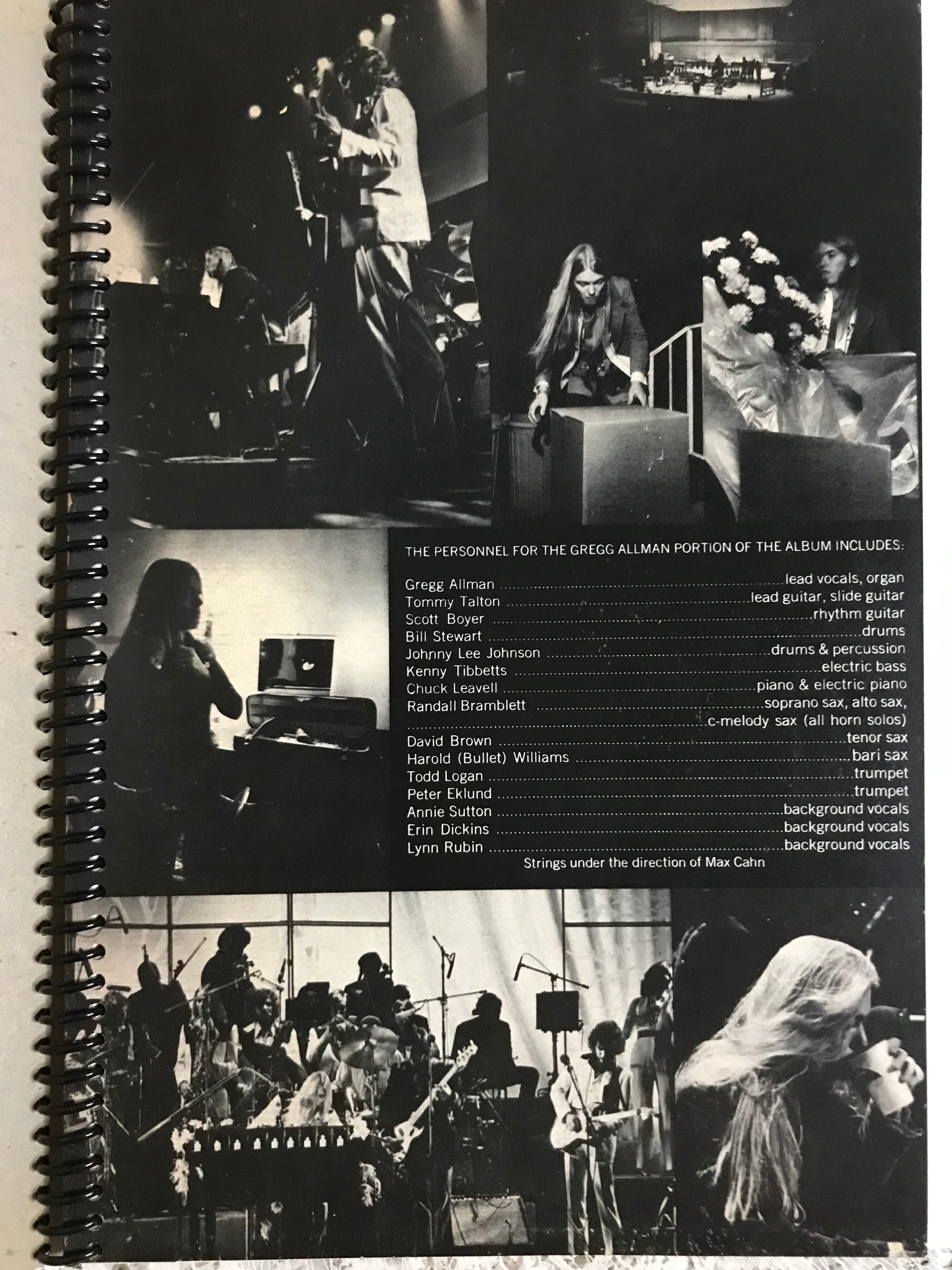 Gregg Allman Tour Album Cover Notebook