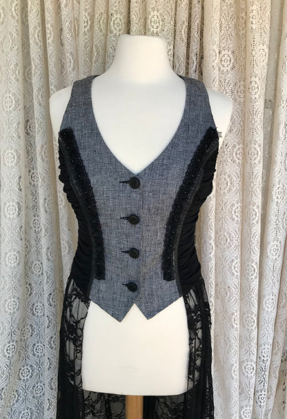 Ladies Vest With Lace Skirt -SMALL