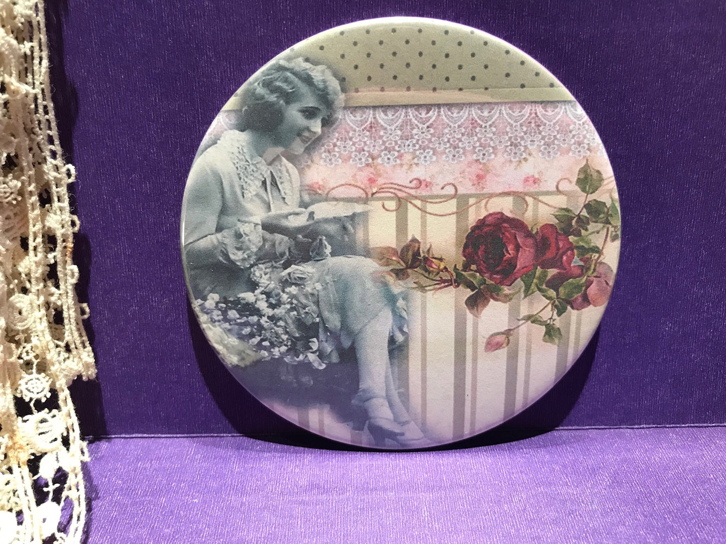 Pocket Mirror- Rosebud