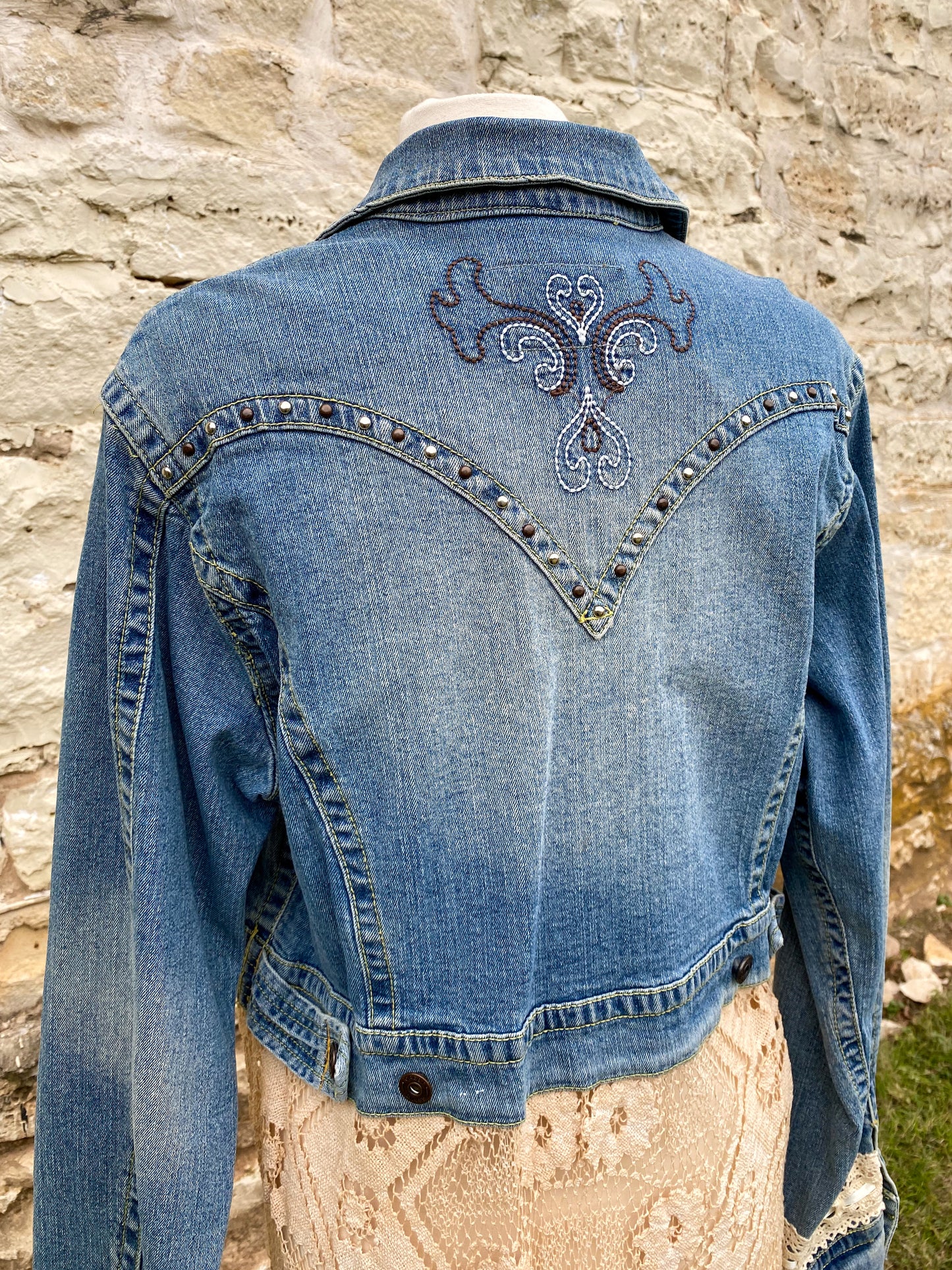 Western Denim with Long Vintage Skirt -XXL