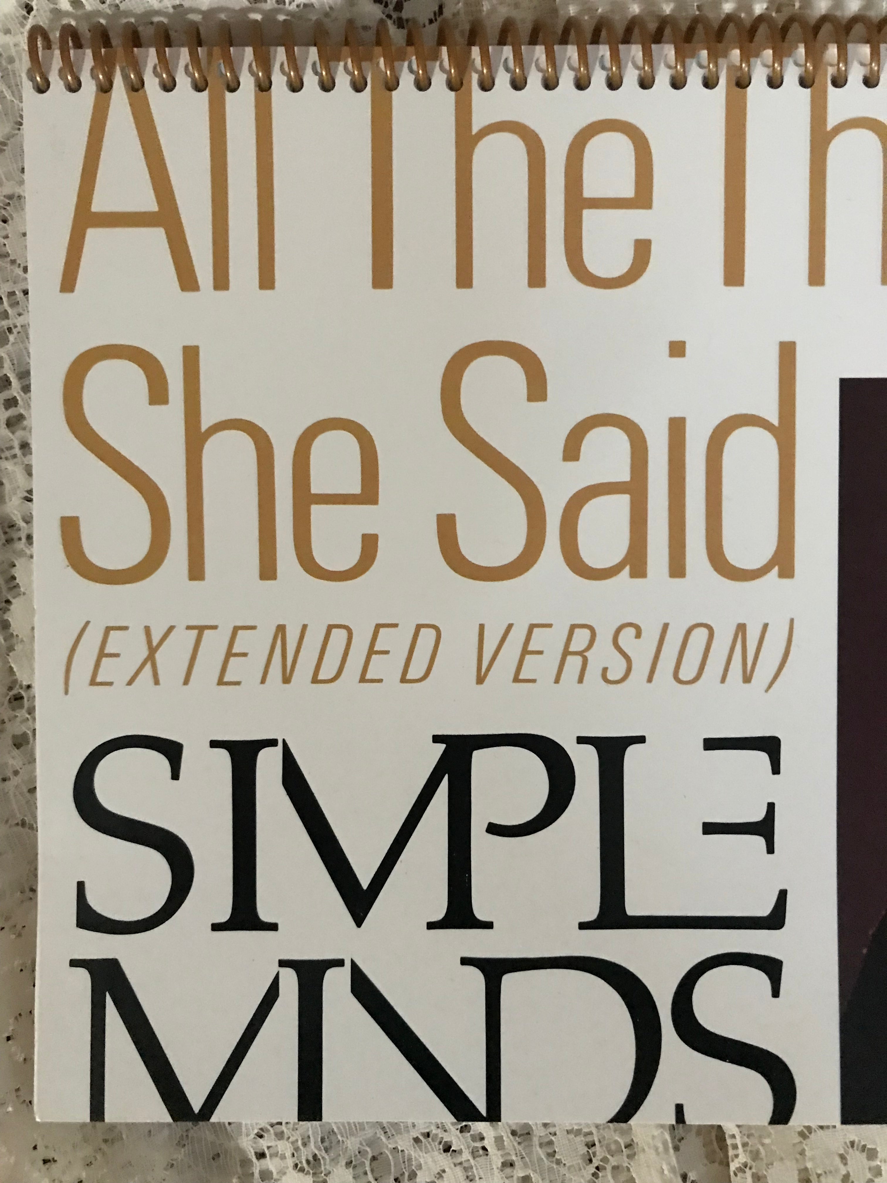 Simple Minds Album Cover Notebook