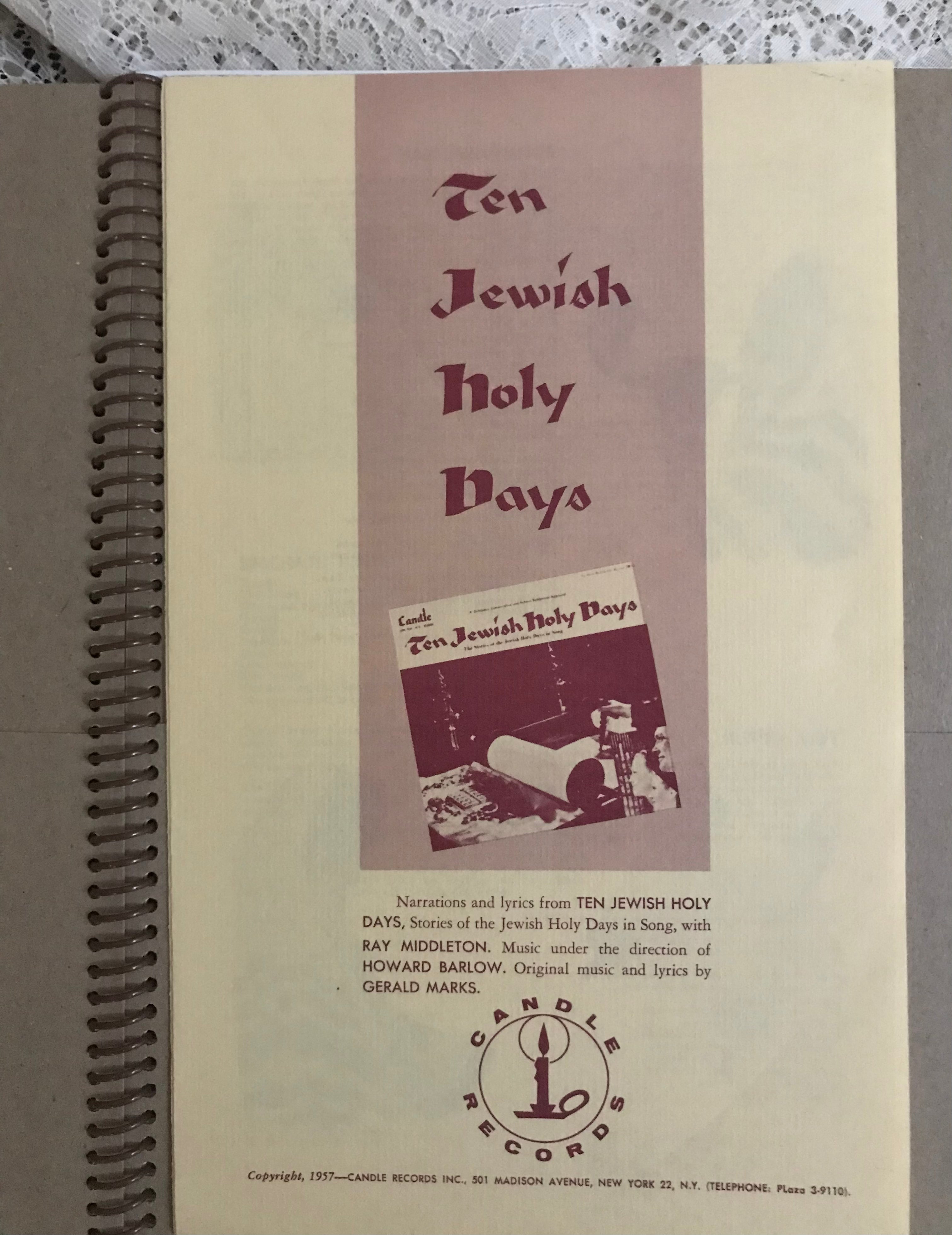 Jewish Holy Days Album Cover Notebook