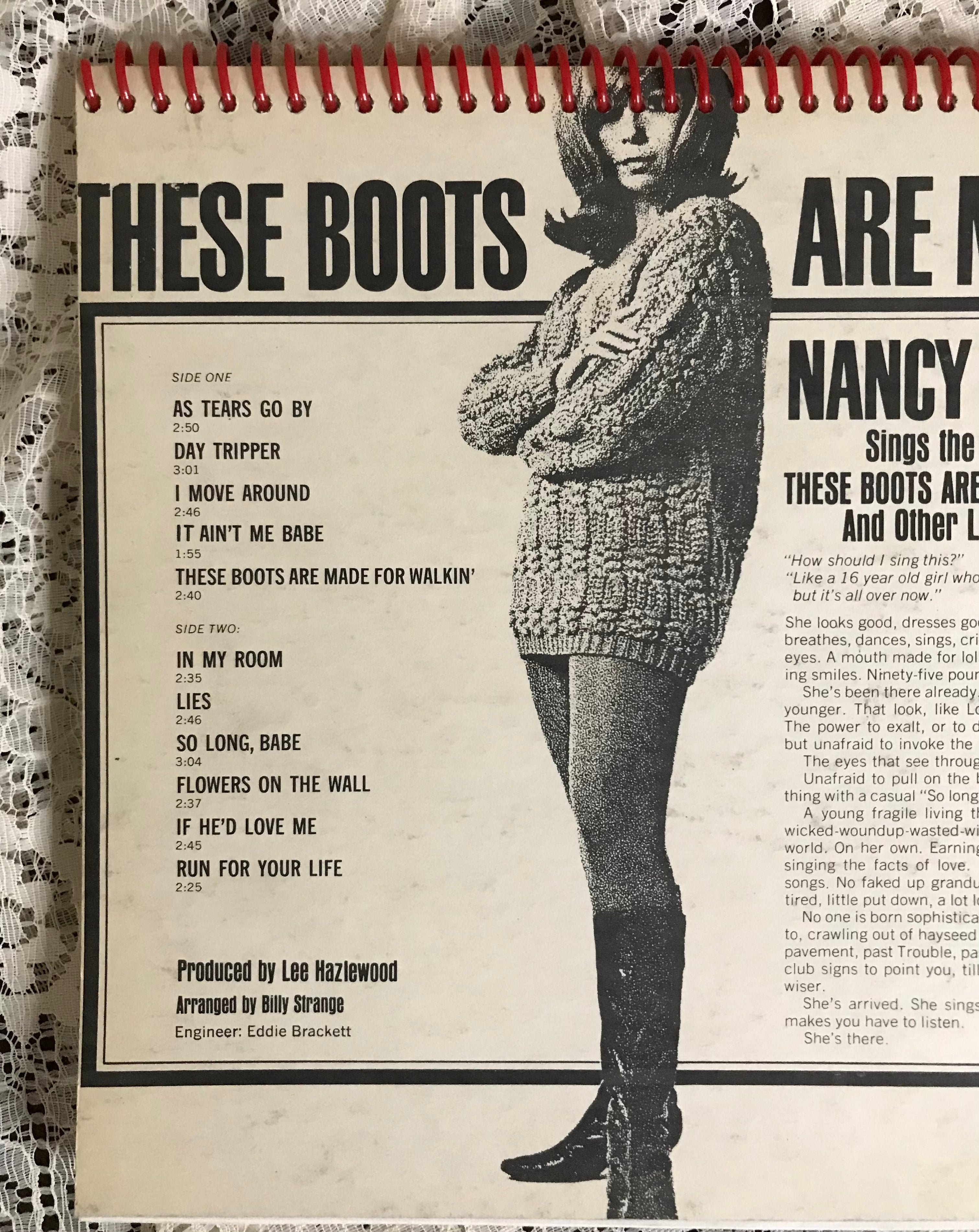 Nancy Sinatra  Boots Recycled Album Cover Notebook