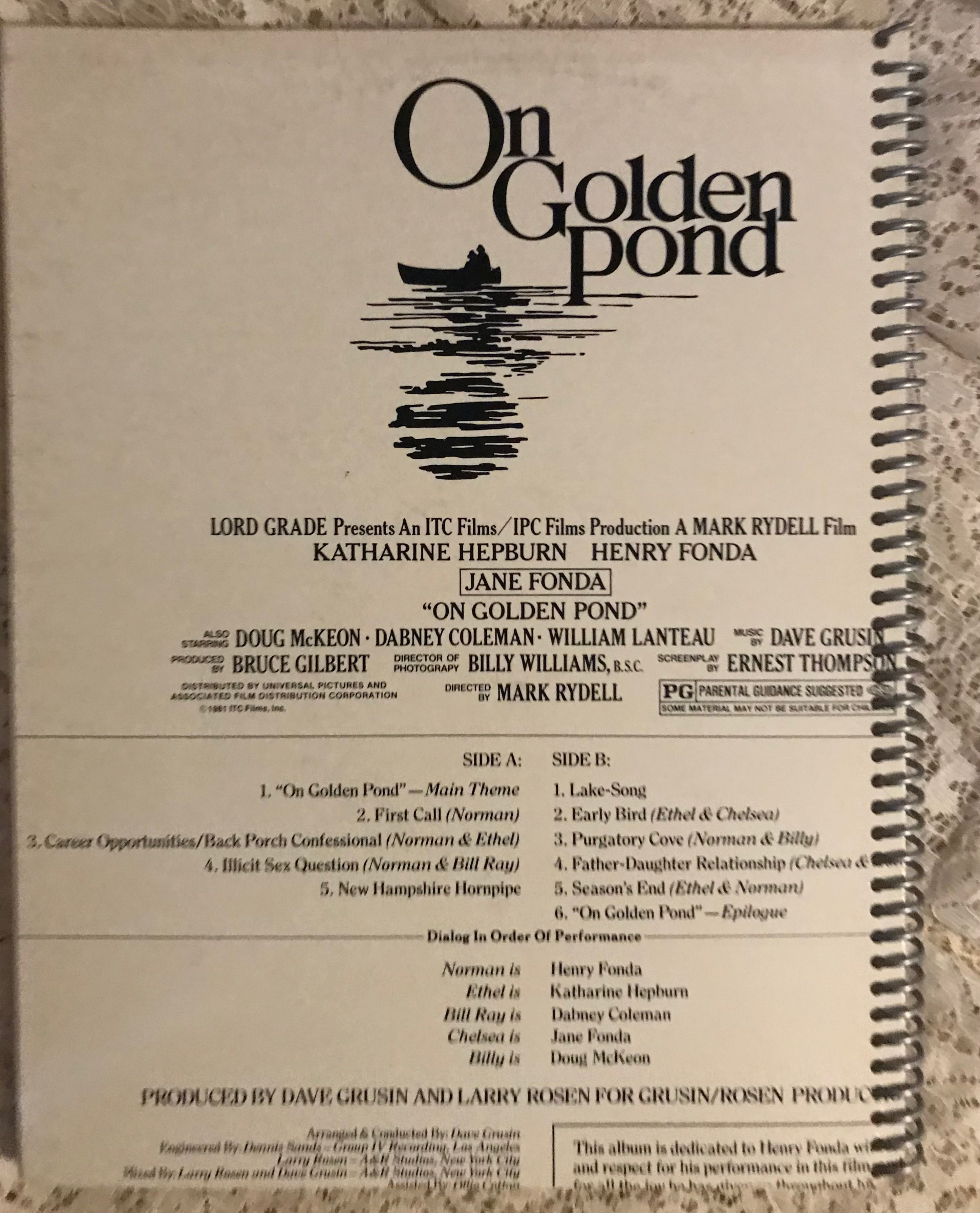 On Golden Pond Album Cover Notebook