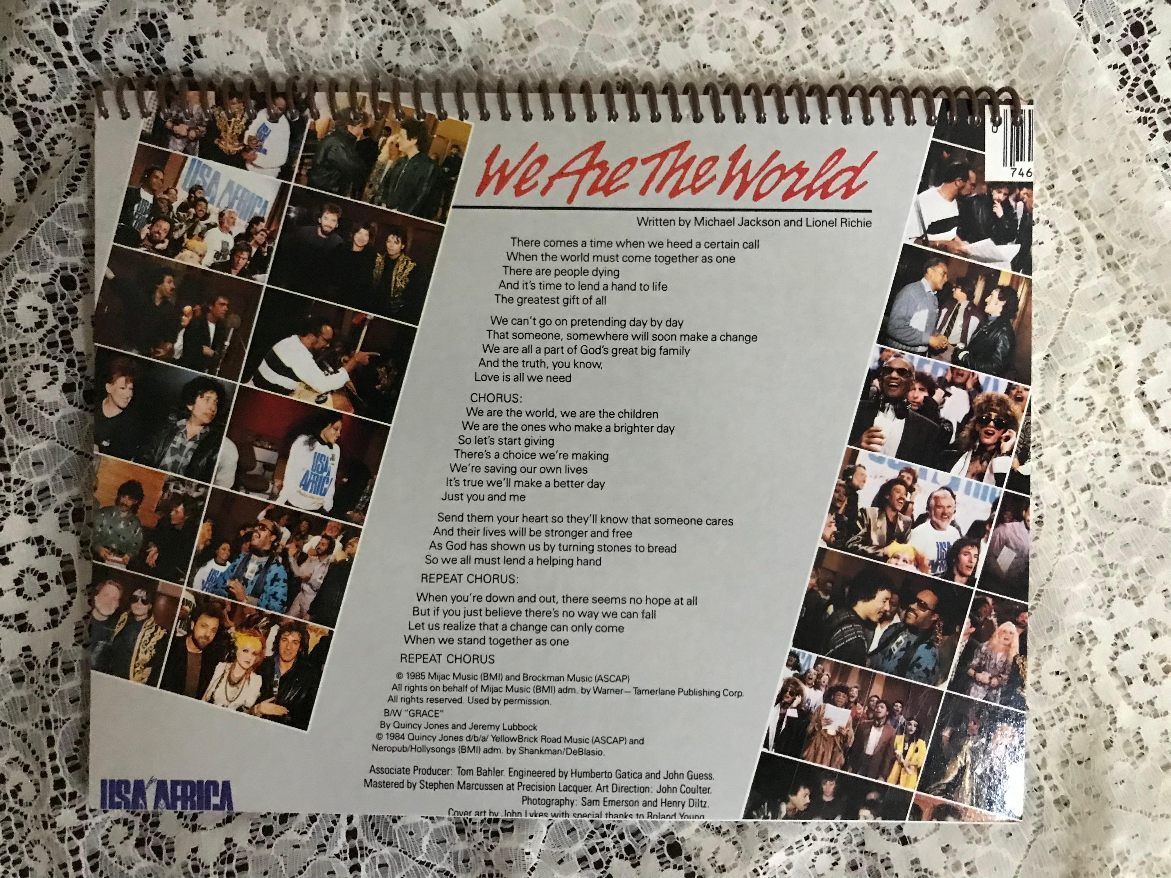 We Are The  World Album Cover Notebook