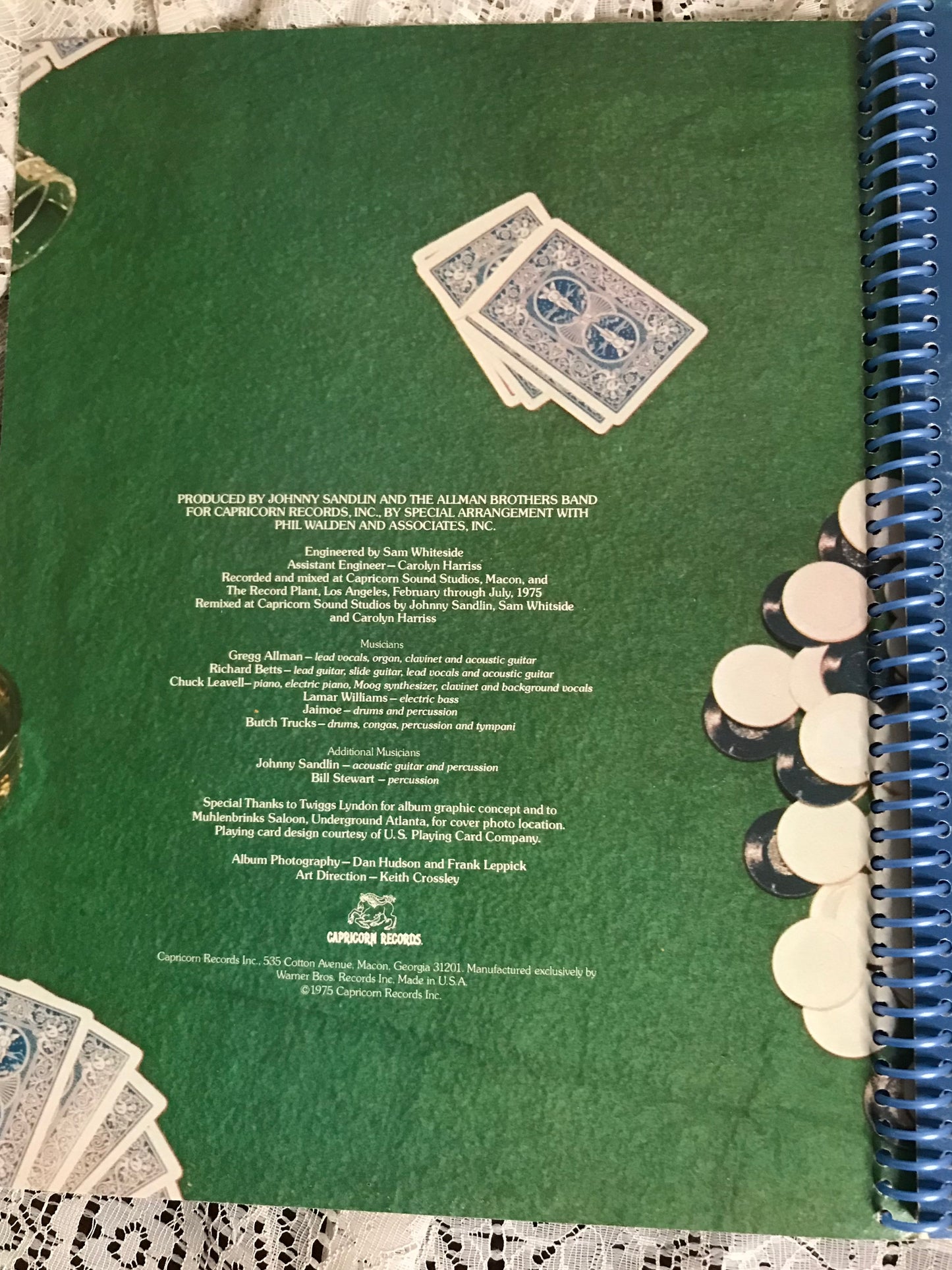 Allman Brothers Win, Lose Or Draw Album Cover Notebook