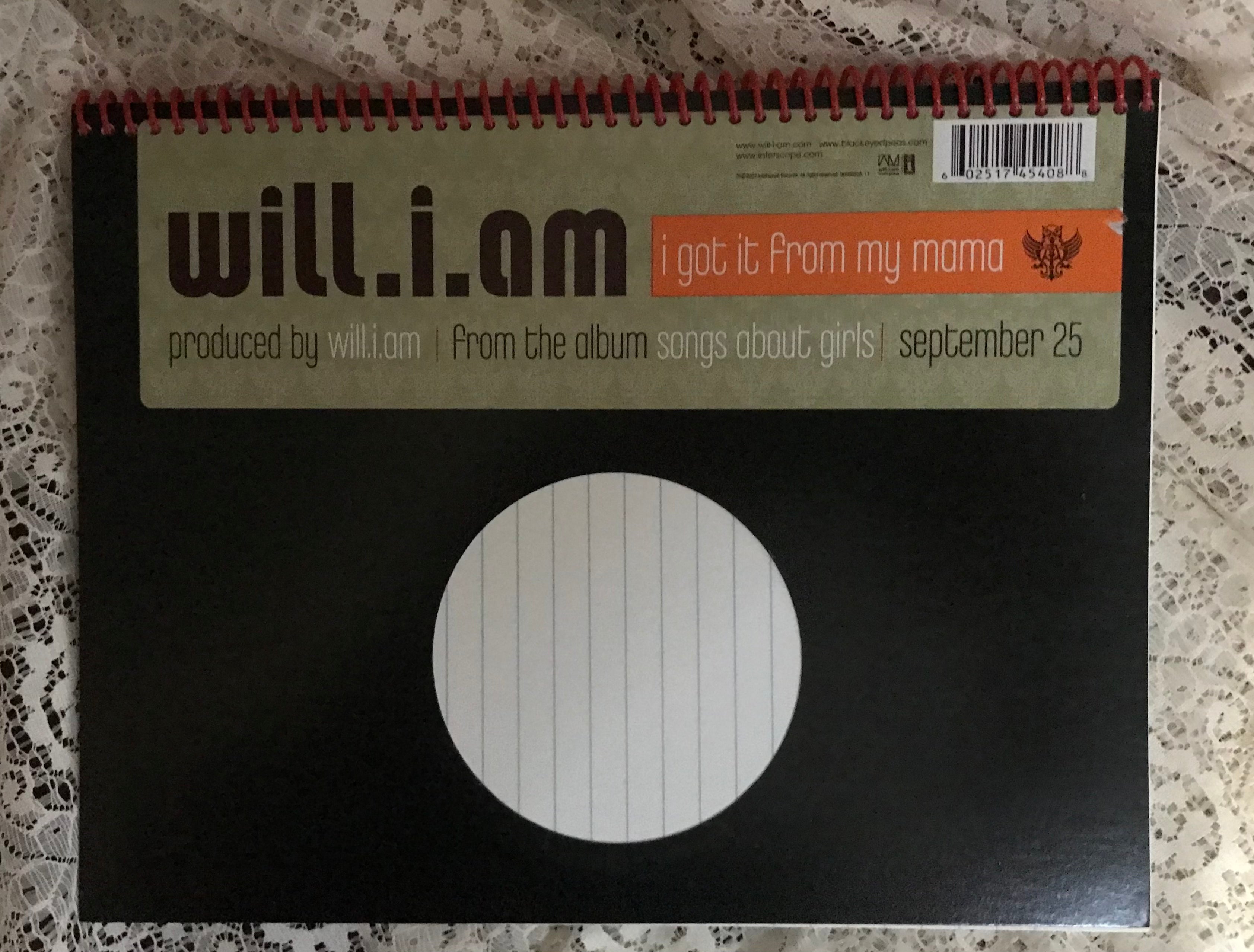 Will. i. am Album Cover Notebook