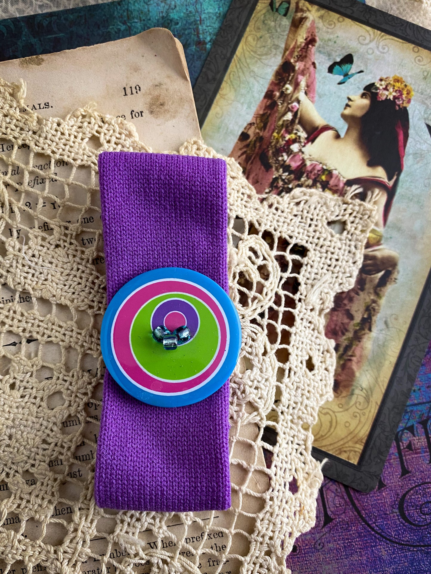 Fun 80’s Style Upcycled Wrist Cuff