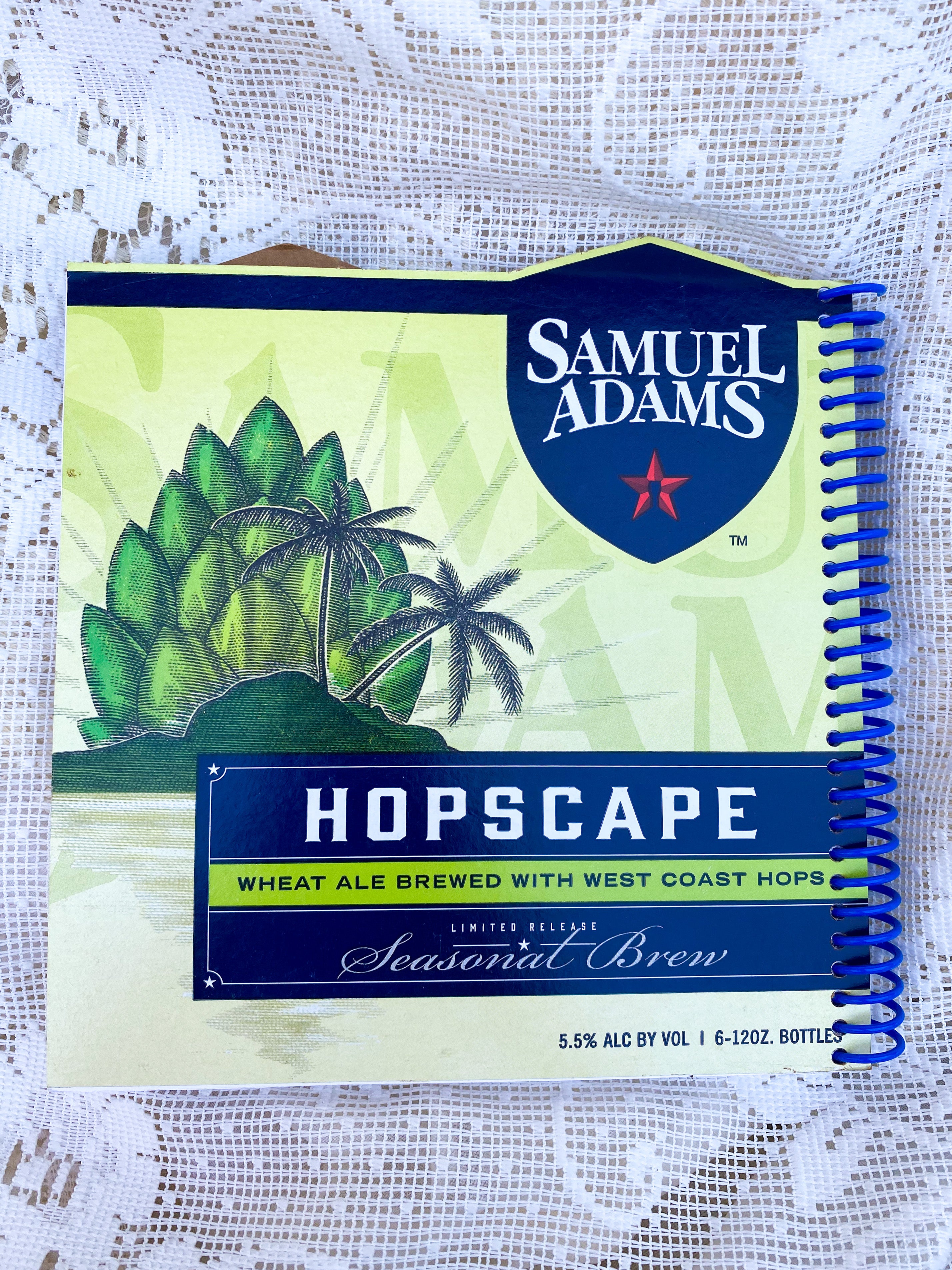 Samuel Adams Hopscape Recycled Beer Carton Notebook