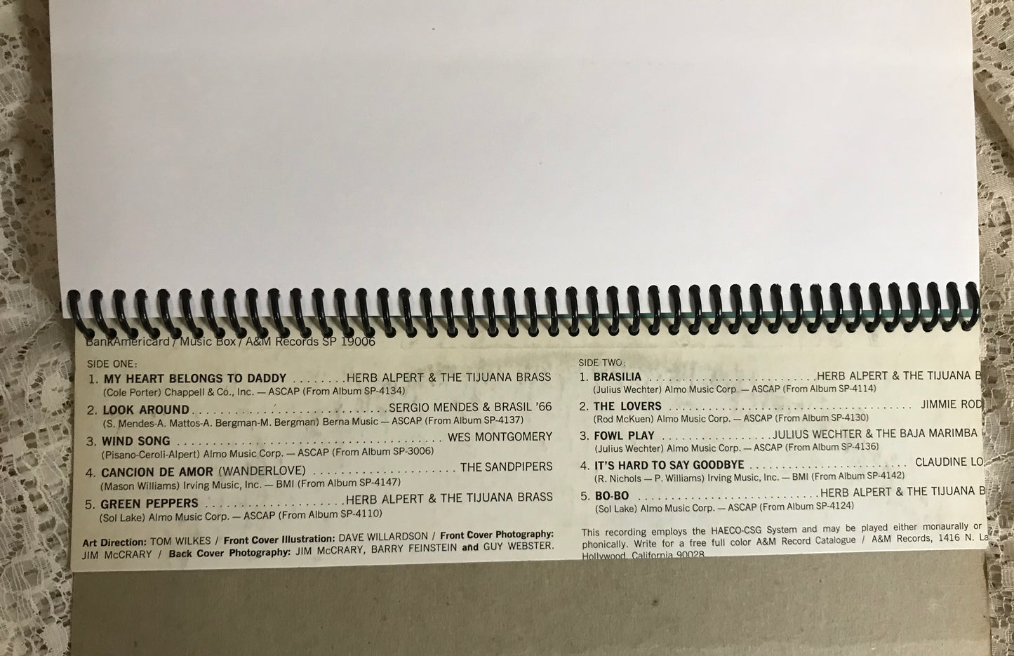 Herb Alpert Album Cover Notebook