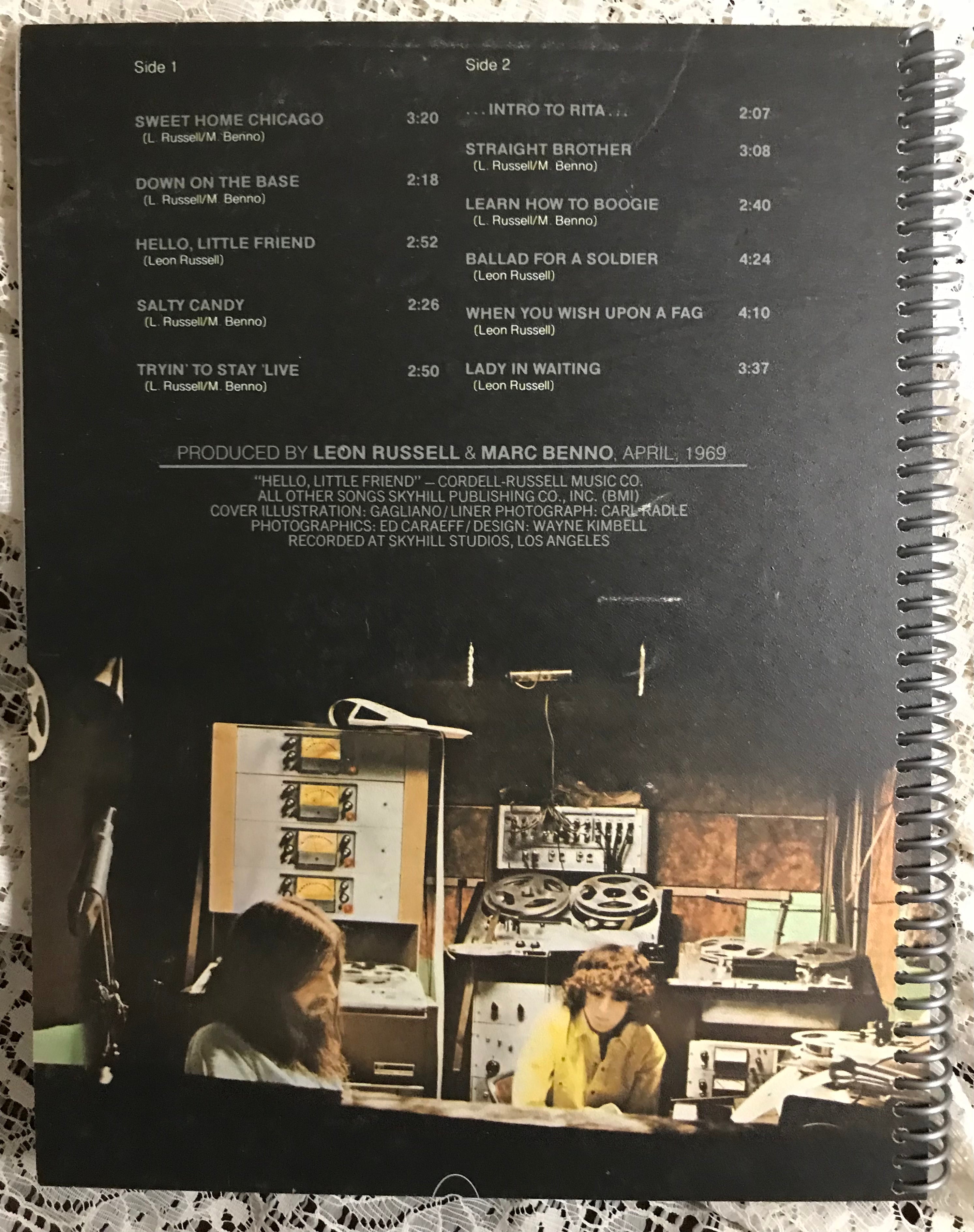 Leon Russell and Marc Benno Album Cover Notebook