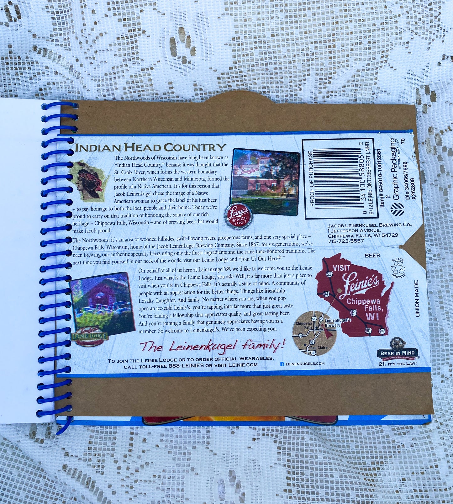 Leinenkugel’s Oktoberfest Recycled Beer Carton Notebook