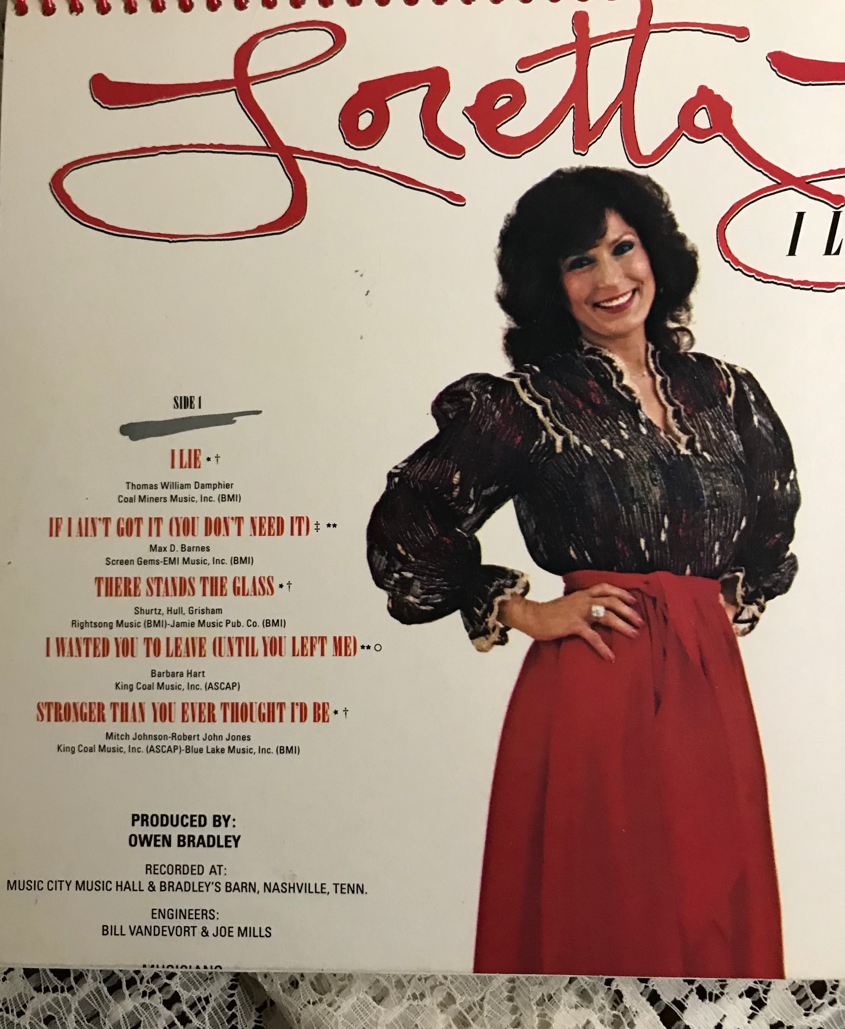 Loretta Lynn I Lie Album Cover Notebook