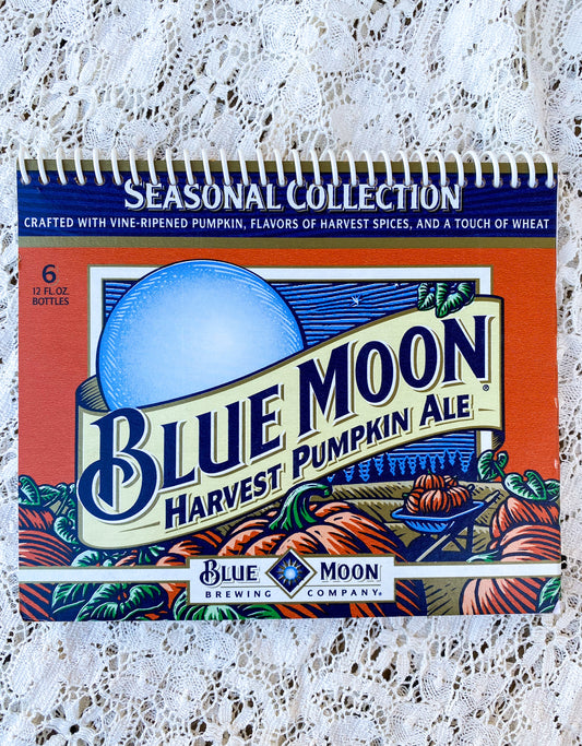 Blue Moon Harvest Pumpkin Ale Recycled Beer Carton Notebook