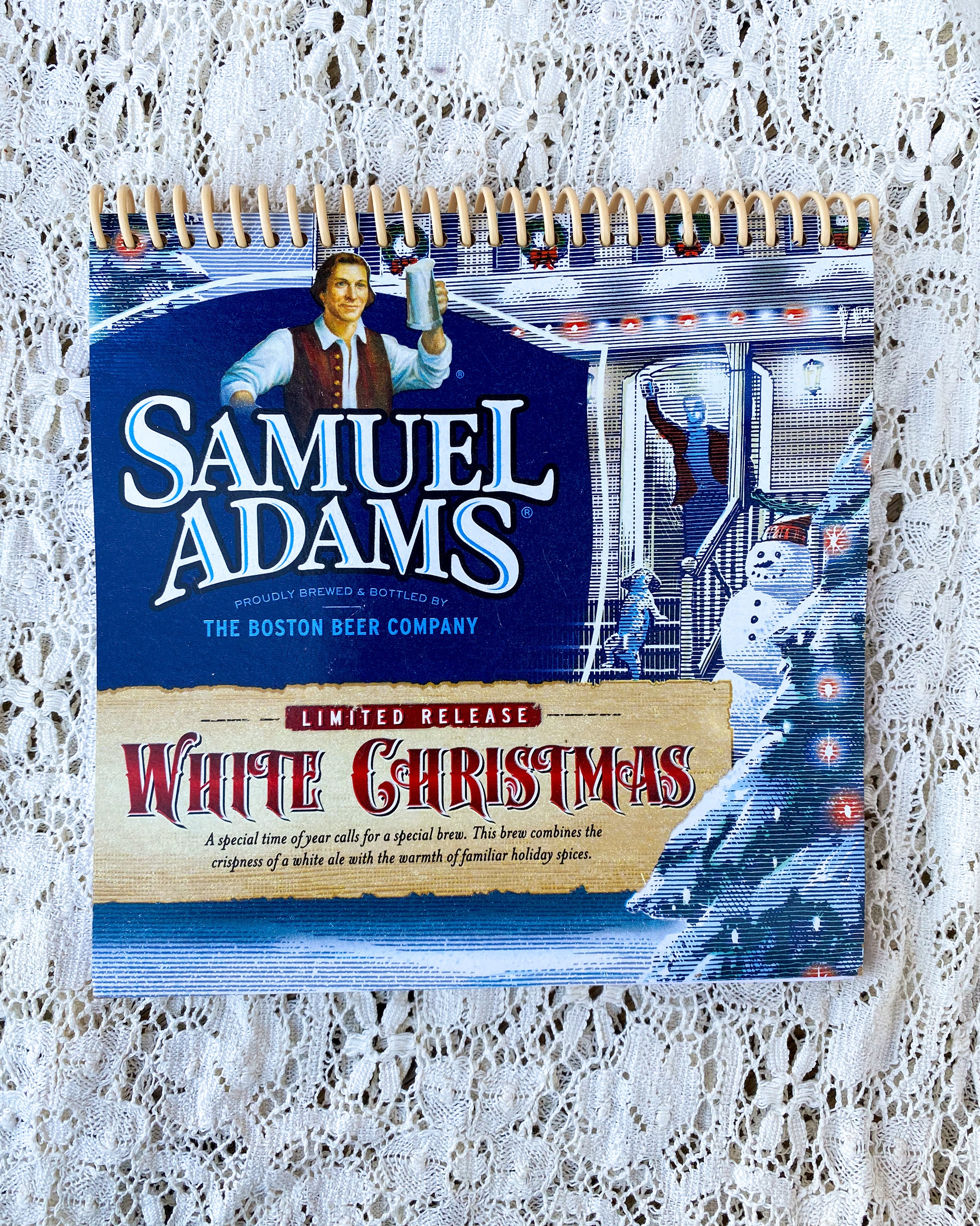 Samuel Adams White Christmas Recycled Beer Carton Notebook