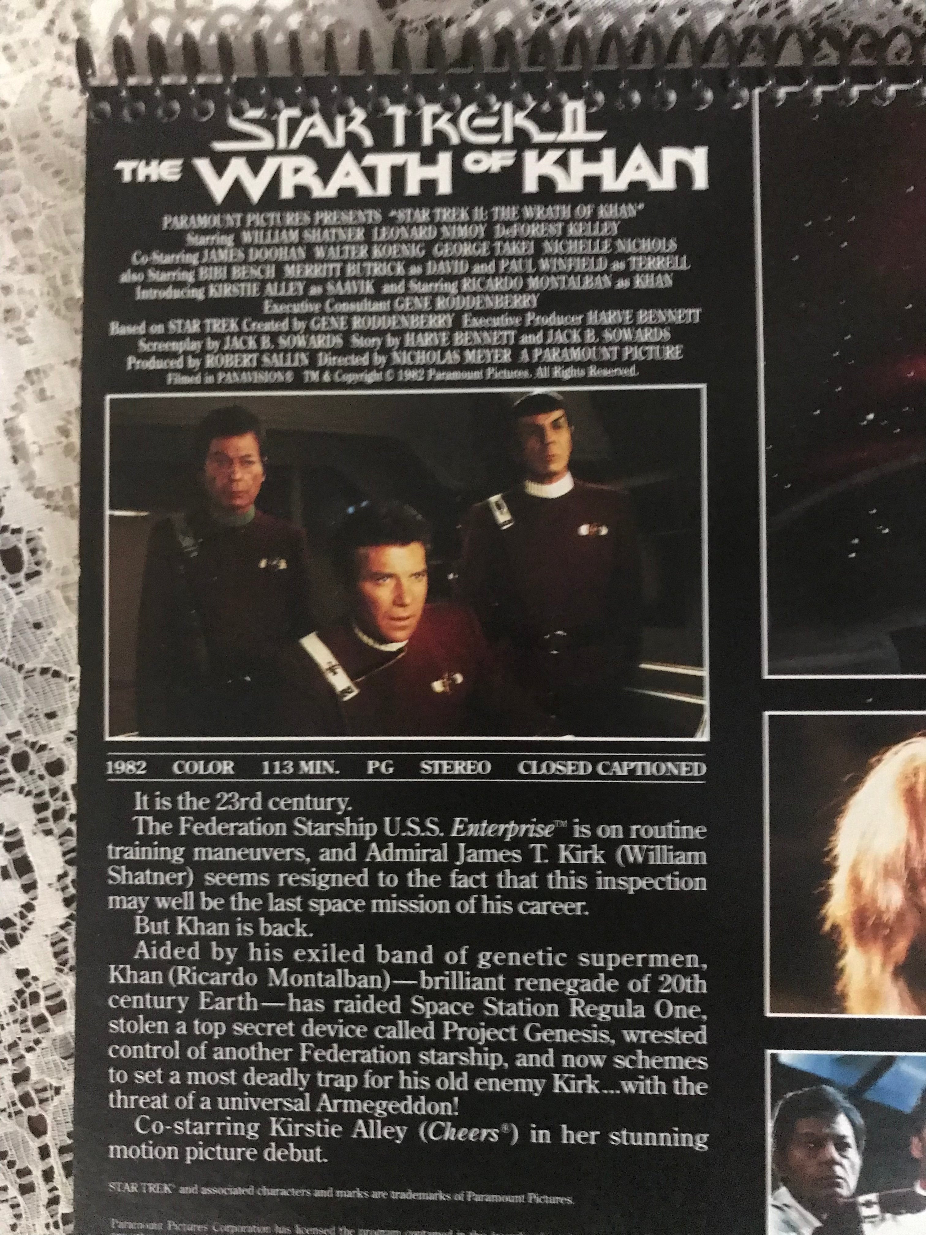 Star Trek The Wrath of Kahn Album Cover Notebook