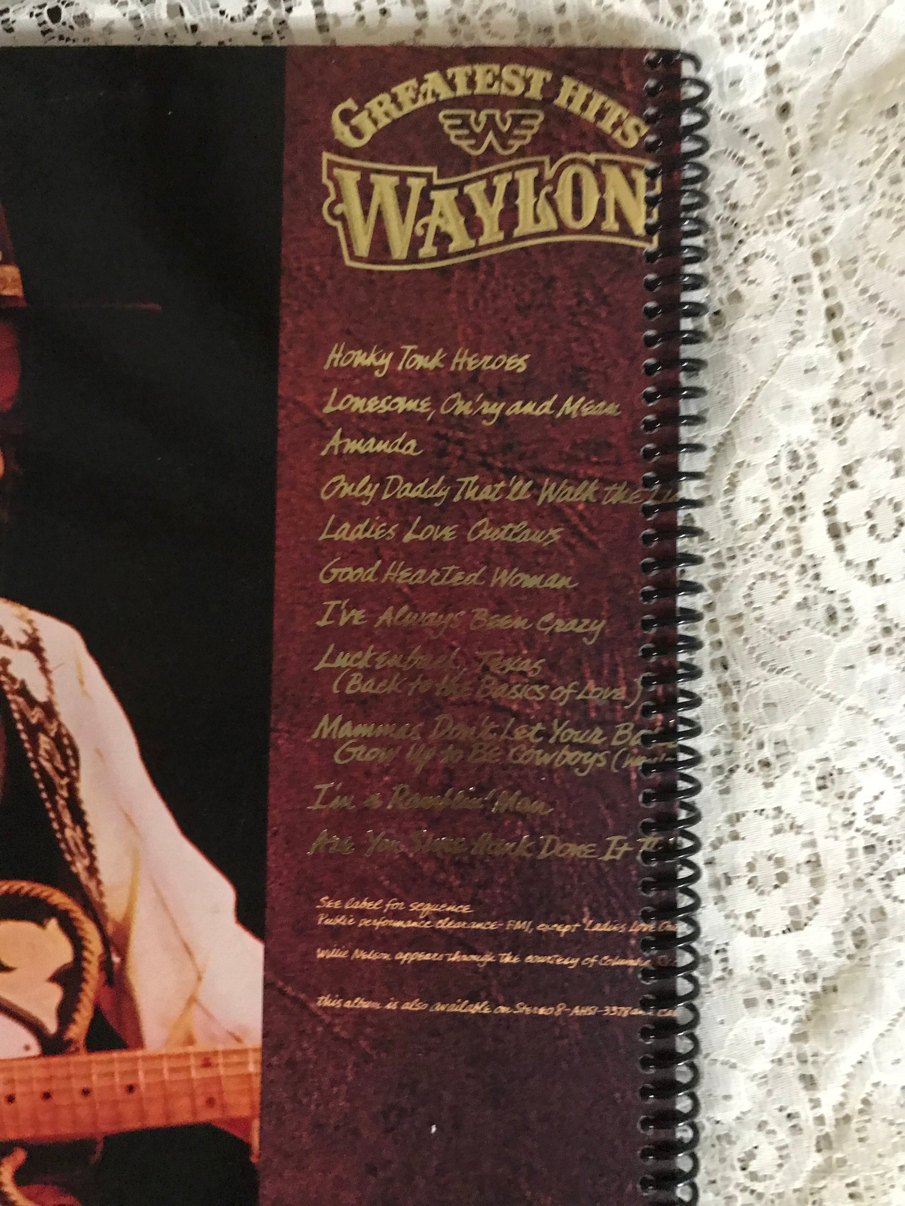 Waylon Jennings Greatest Hits Album Cover Notebook