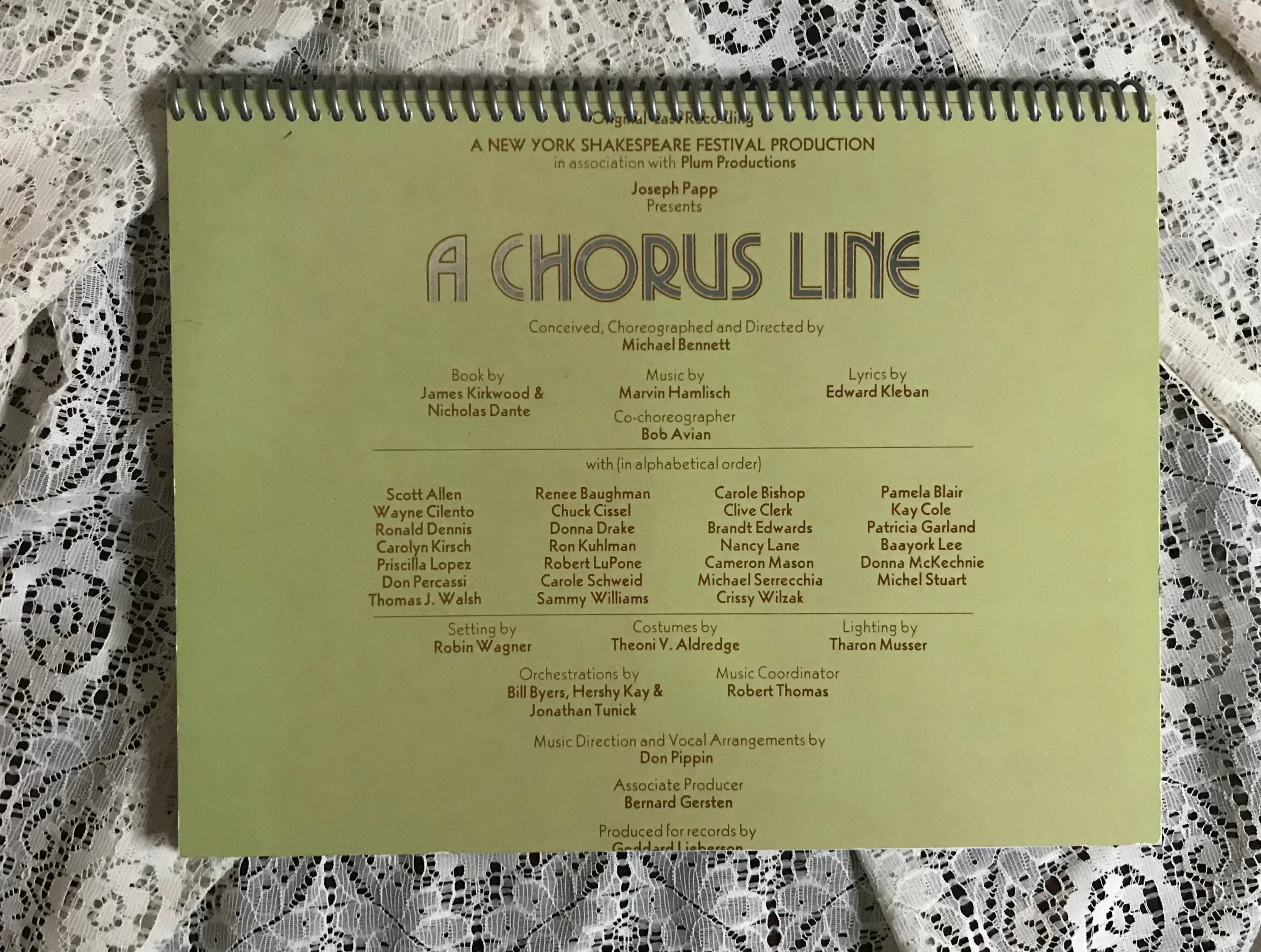 A Chorus Line Album Cover Notebook