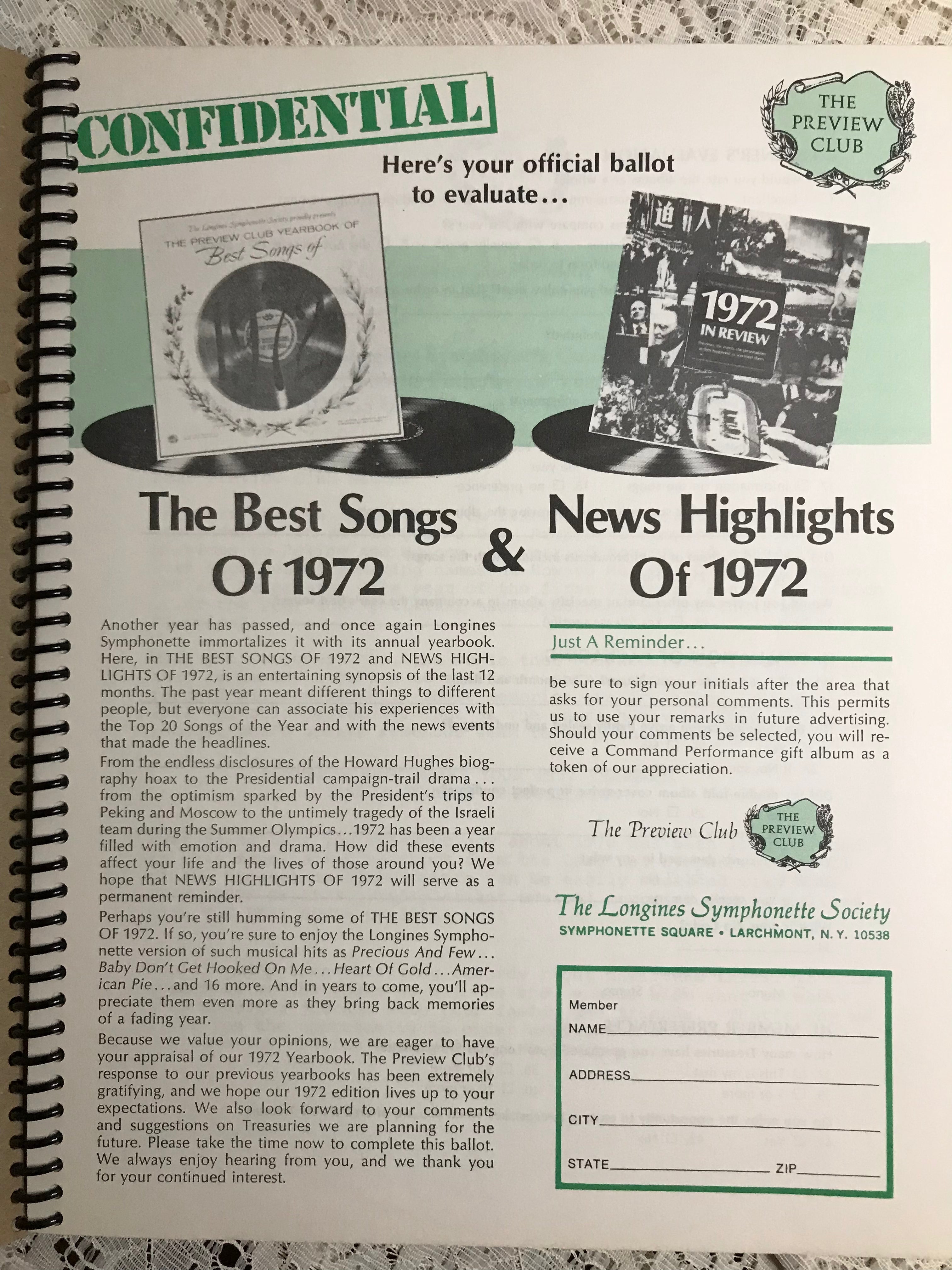 1972 In Review Album Cover Notebook