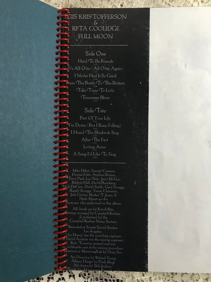Kris & Rita Full Moon Album Cover Notebook