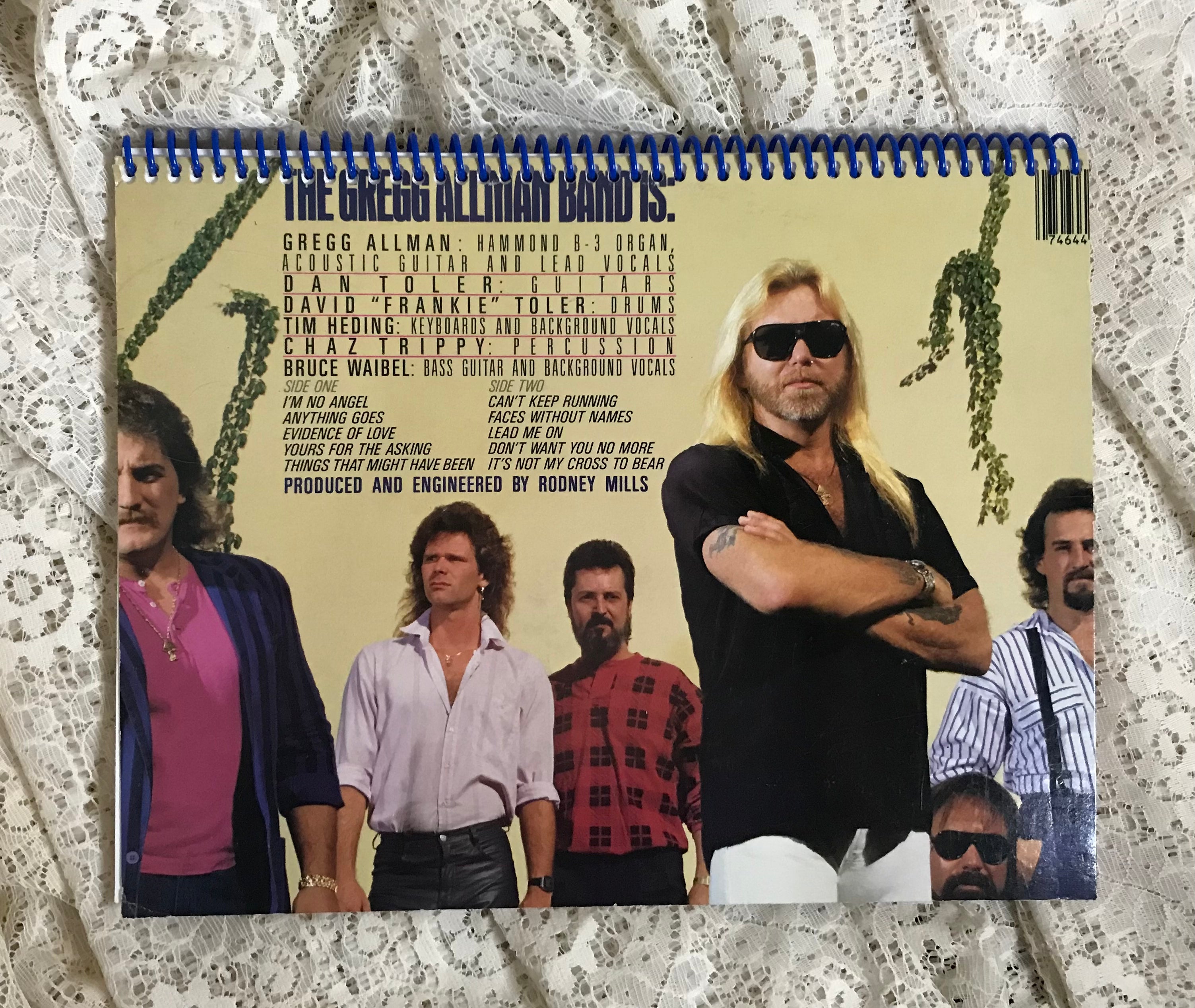 Gregg Allman I'm No Angel Album Cover Notebook