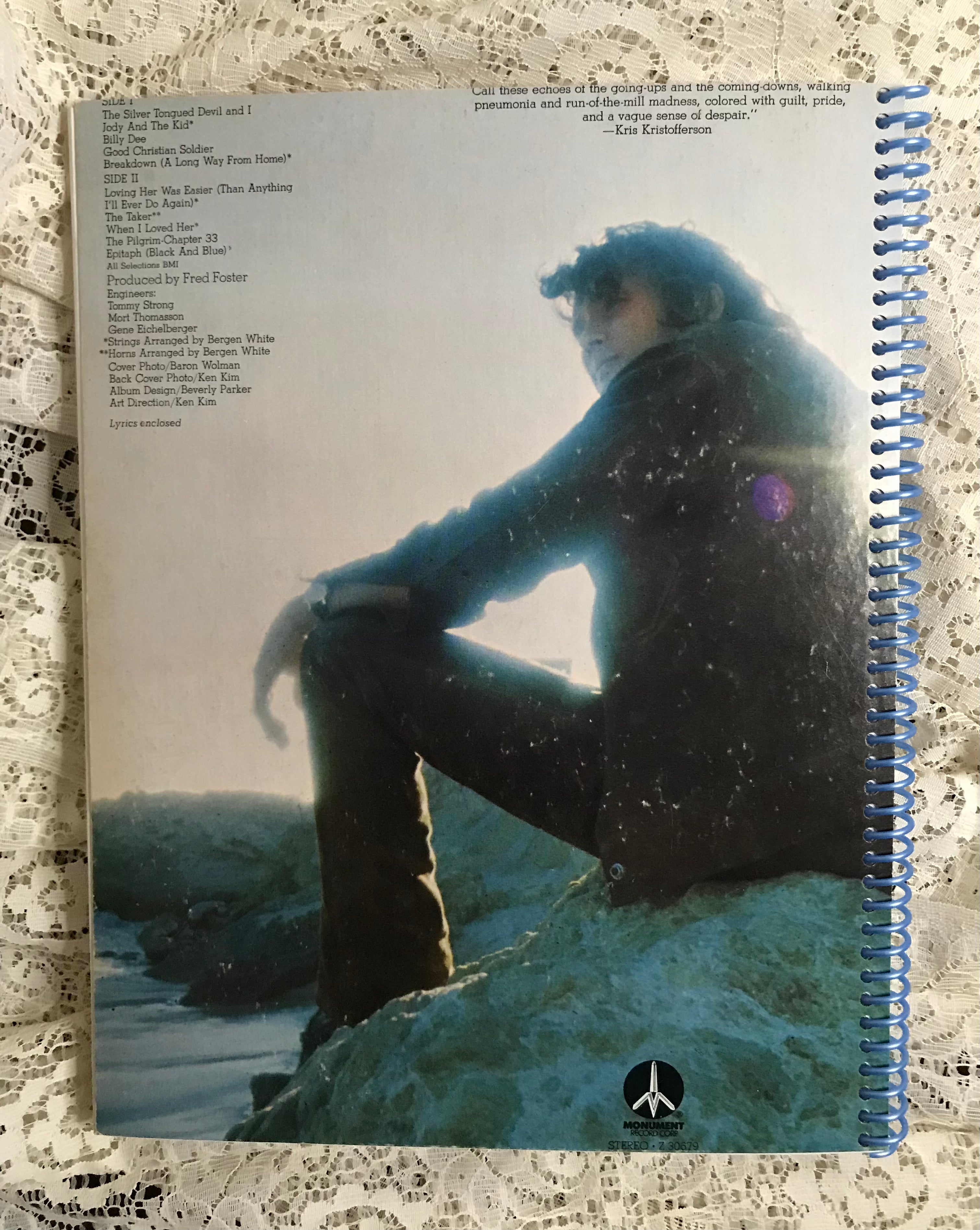 Kris Kristofferson  The Silver Tongue Devil Album Cover Notebook