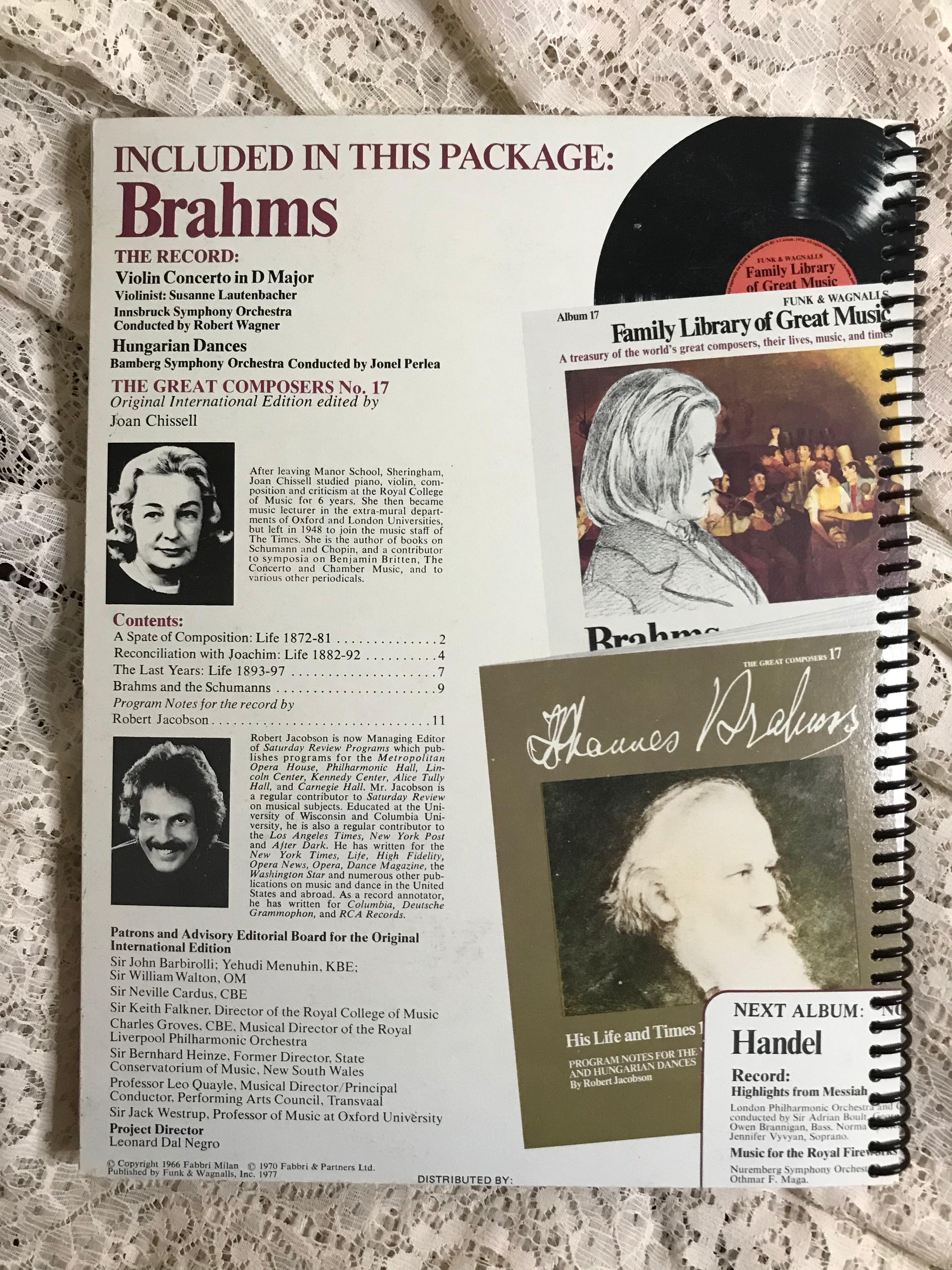 Johannes Brahms Album Cover Notebook