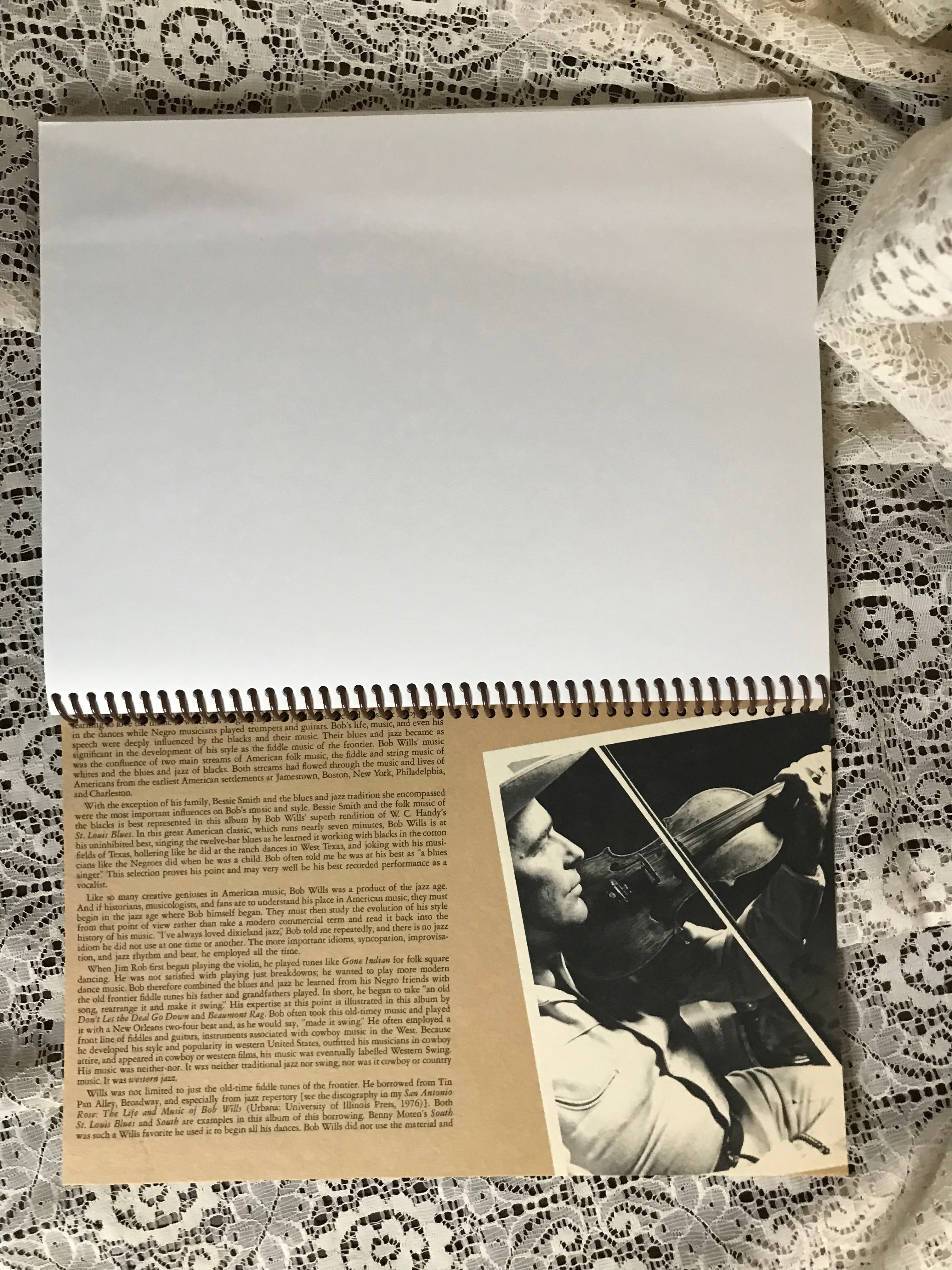 Bob Wills and the Texas Playboys Album Cover Notebook