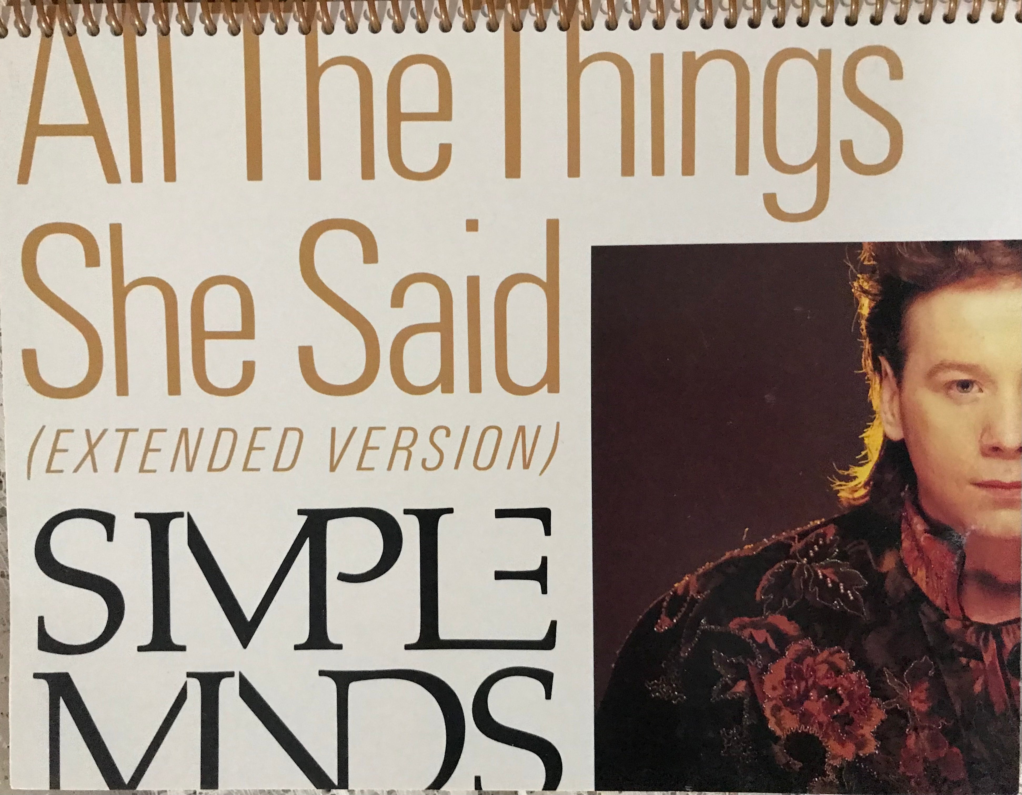 Simple Minds Album Cover Notebook