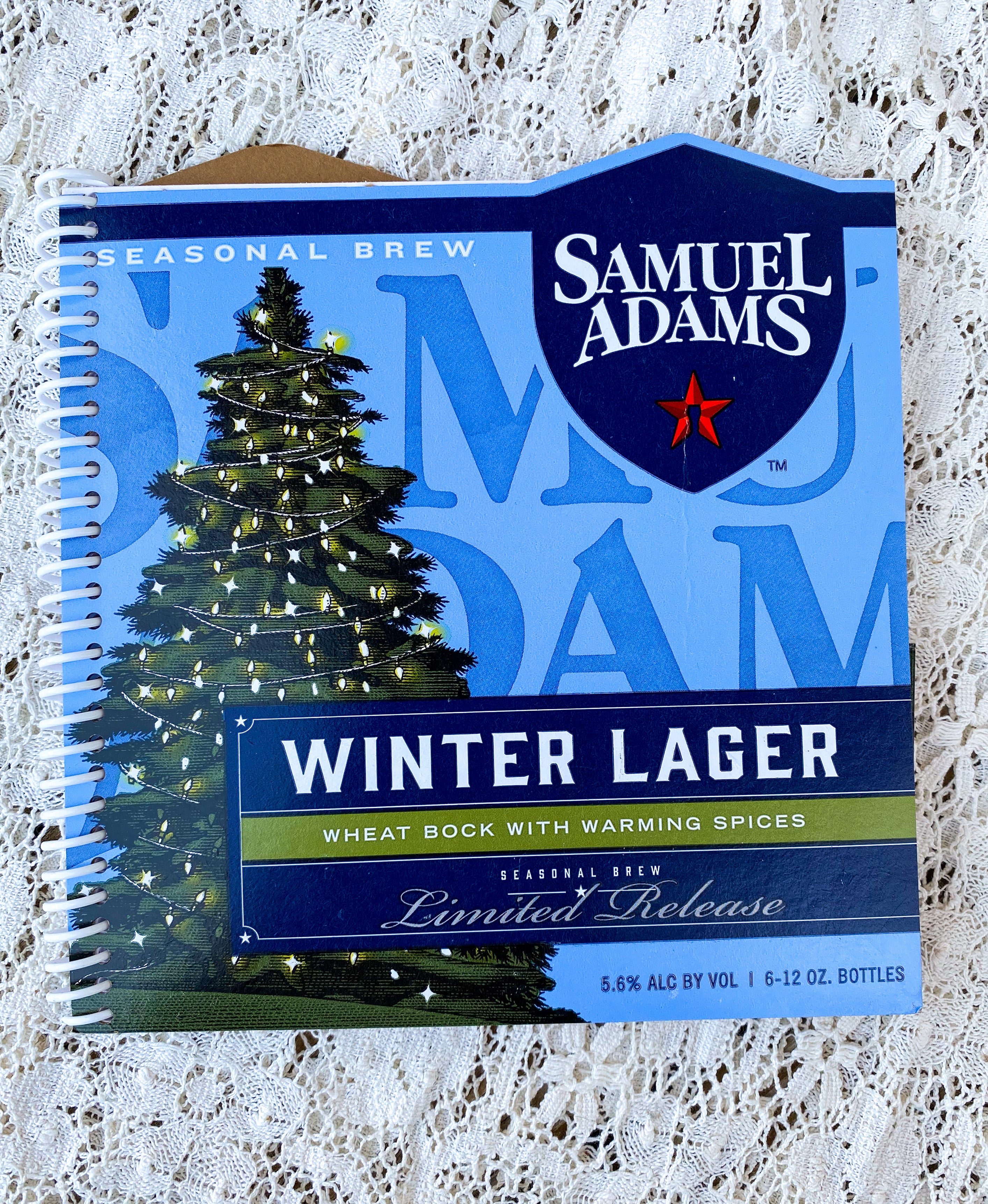 Samuel Adams Winter Lager Recycled Beer Carton Notebook