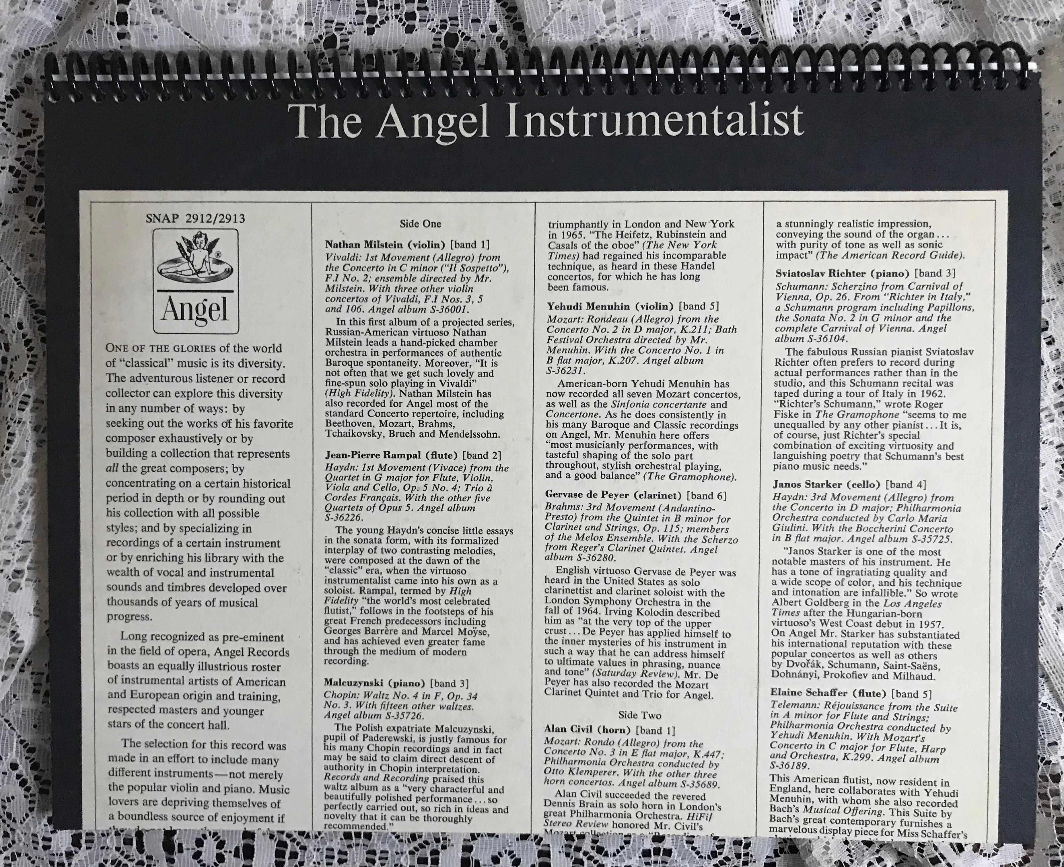 Angel Instrumentalist Album Cover Notebook