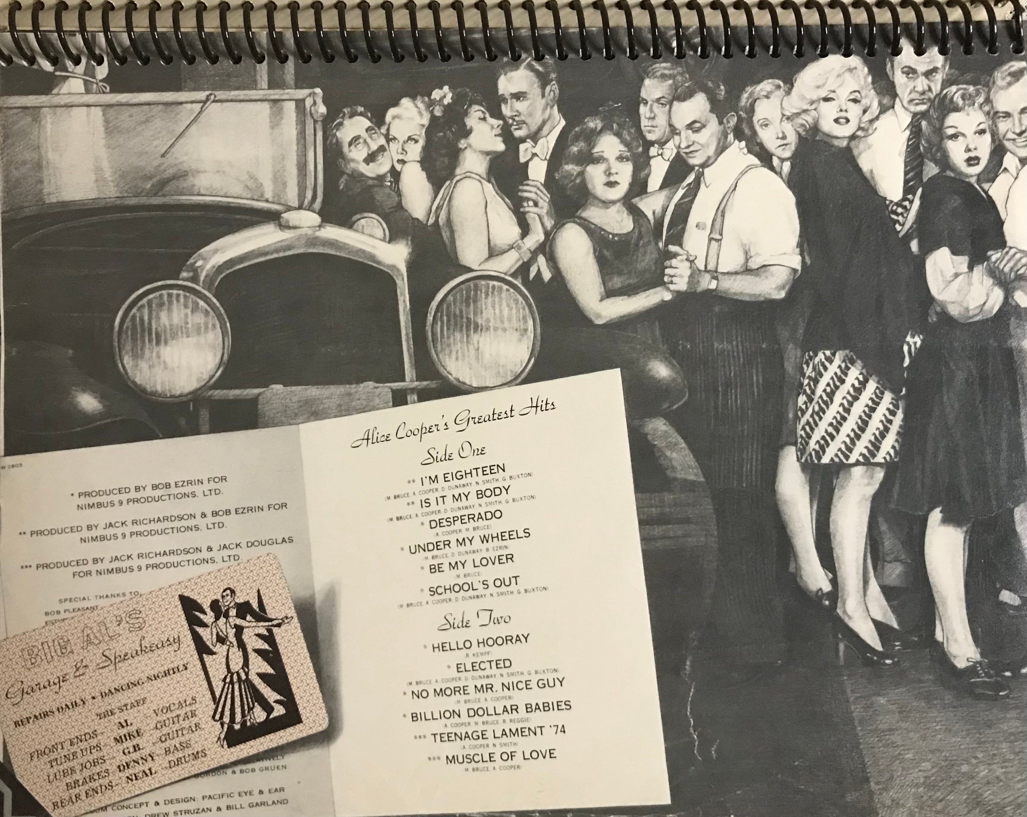 Alice Cooper's Greatest Hits Album Cover Notebook