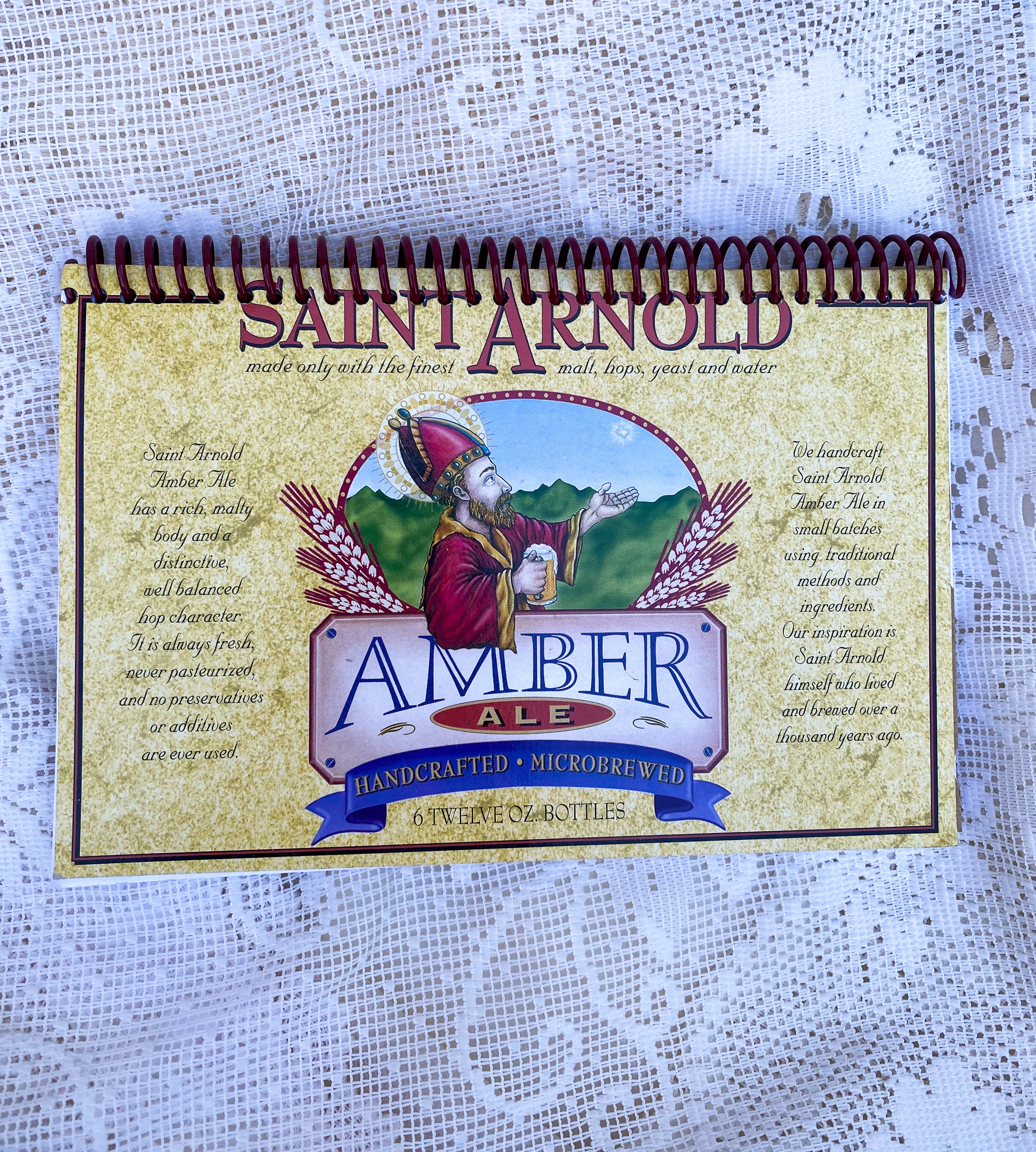 Saint Arnold Amber Ale Recycled Beer Carton Notebook