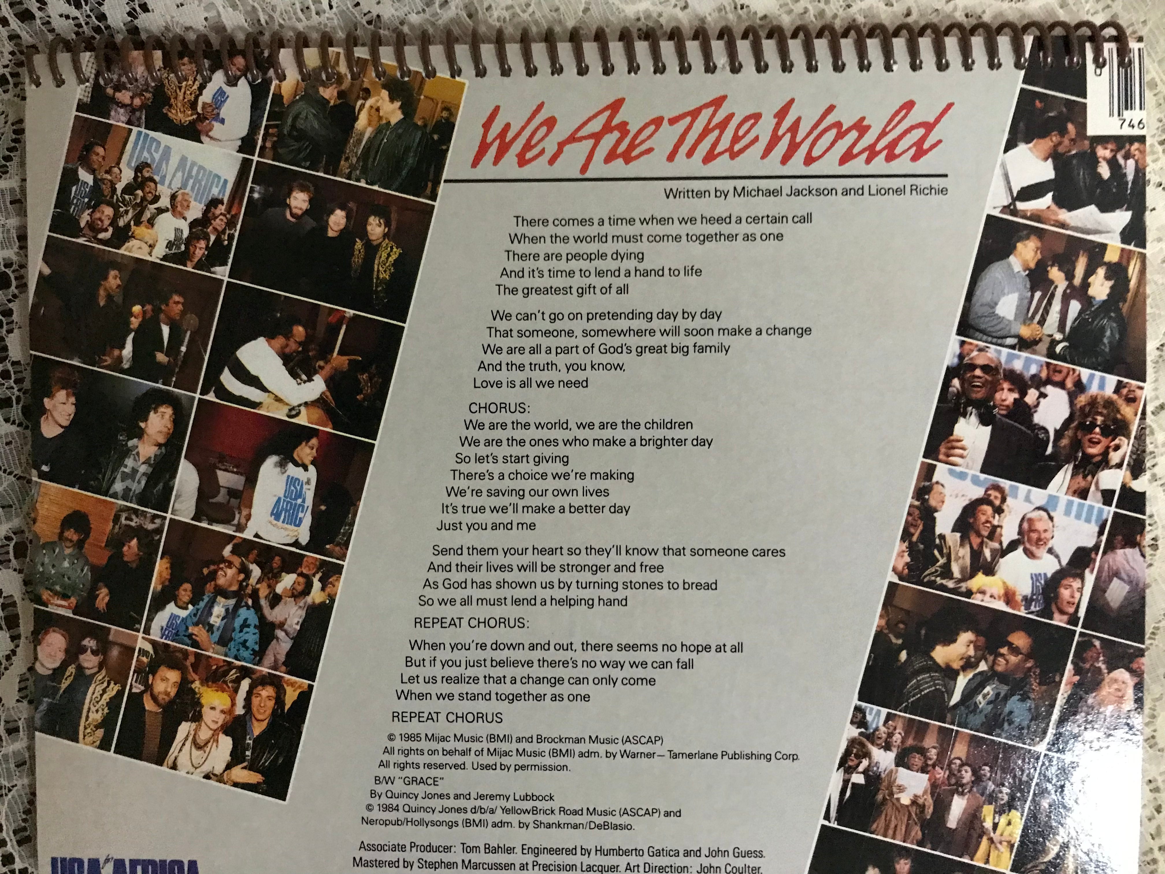 We Are The  World Album Cover Notebook