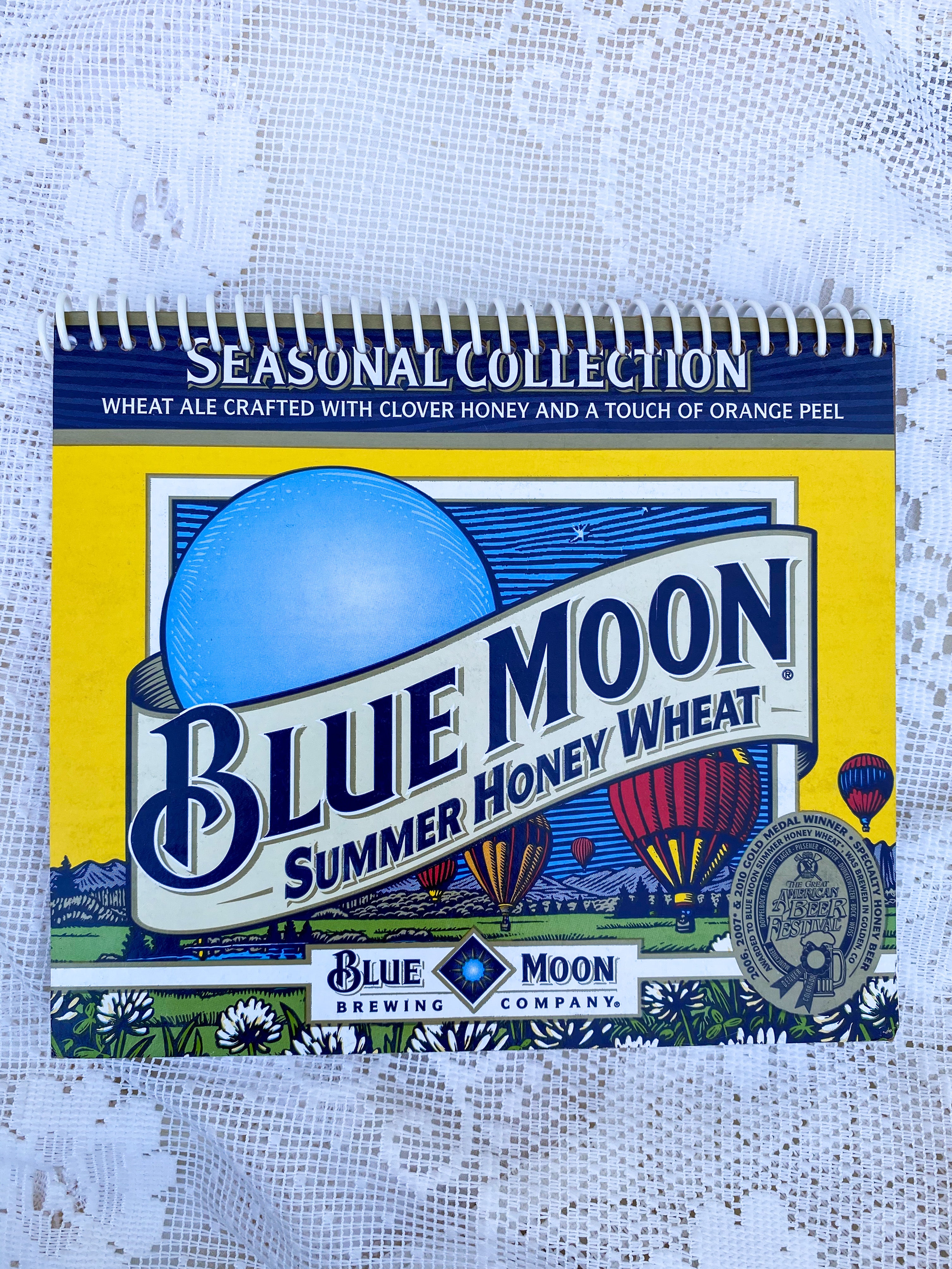 Blue Moon Summer Honey Wheat Recycled Beer Carton Notebook