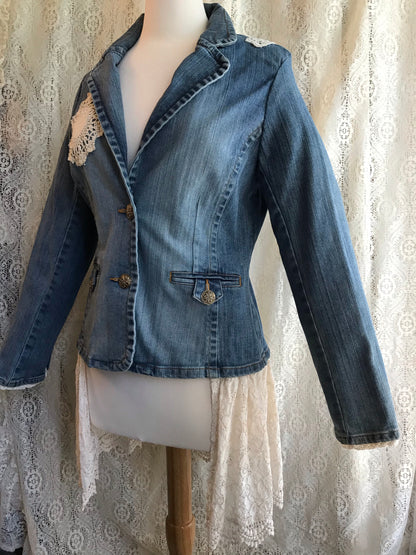 Ladies Denim Western Style Jacket -LARGE