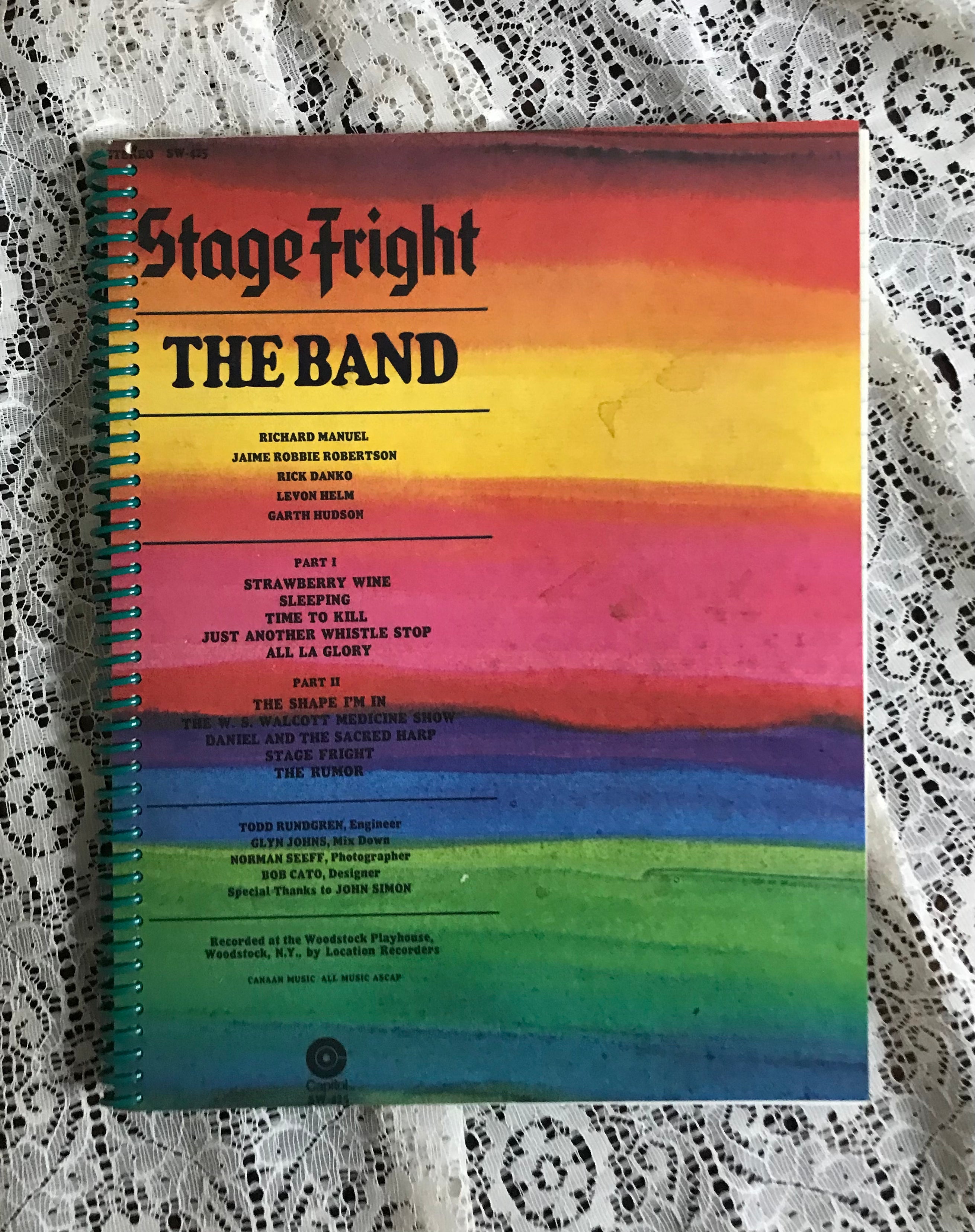 The Band Stage Fright Album Cover Notebook