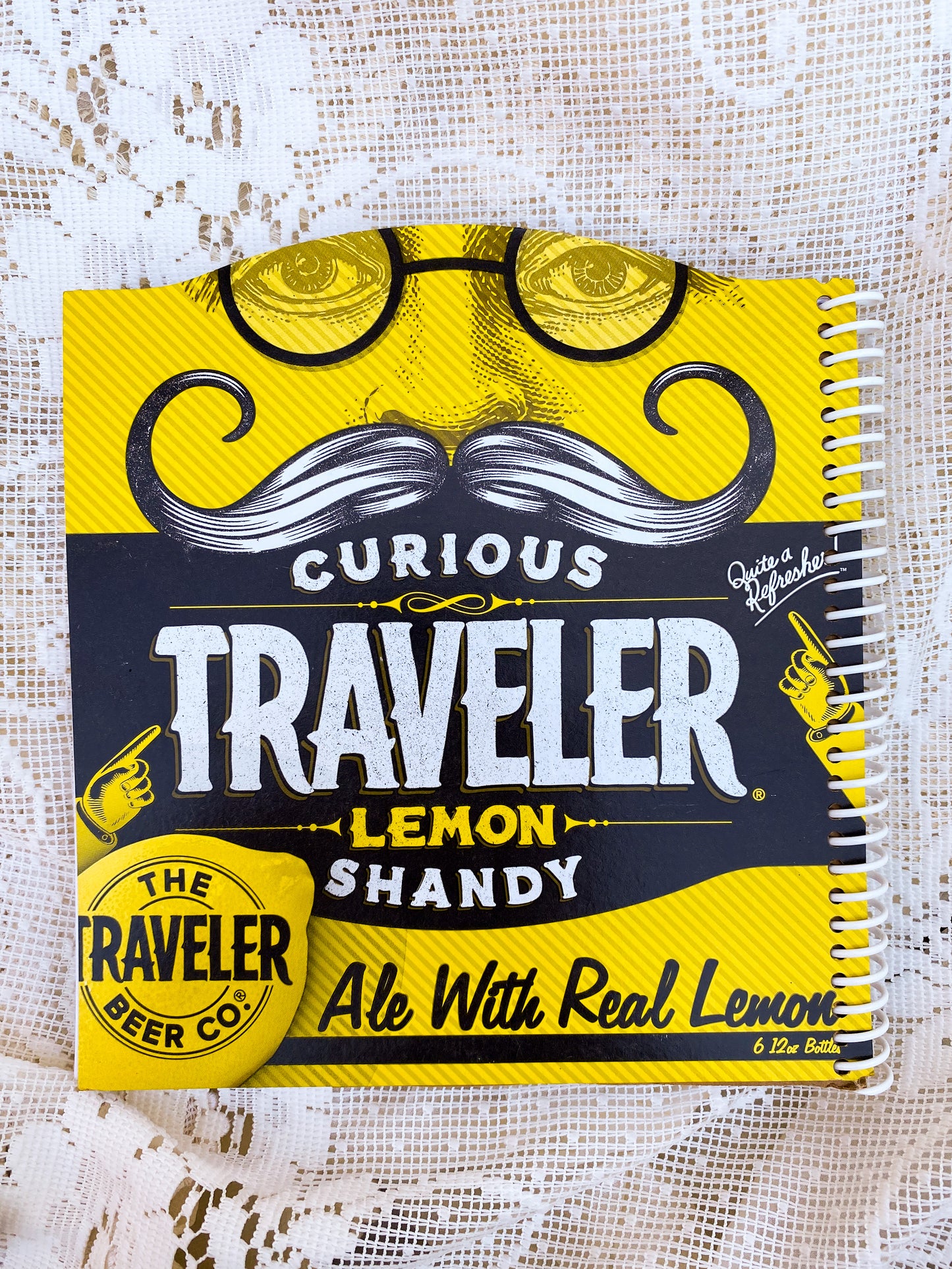 Curious Traveler Recycled Beer Carton Notebook